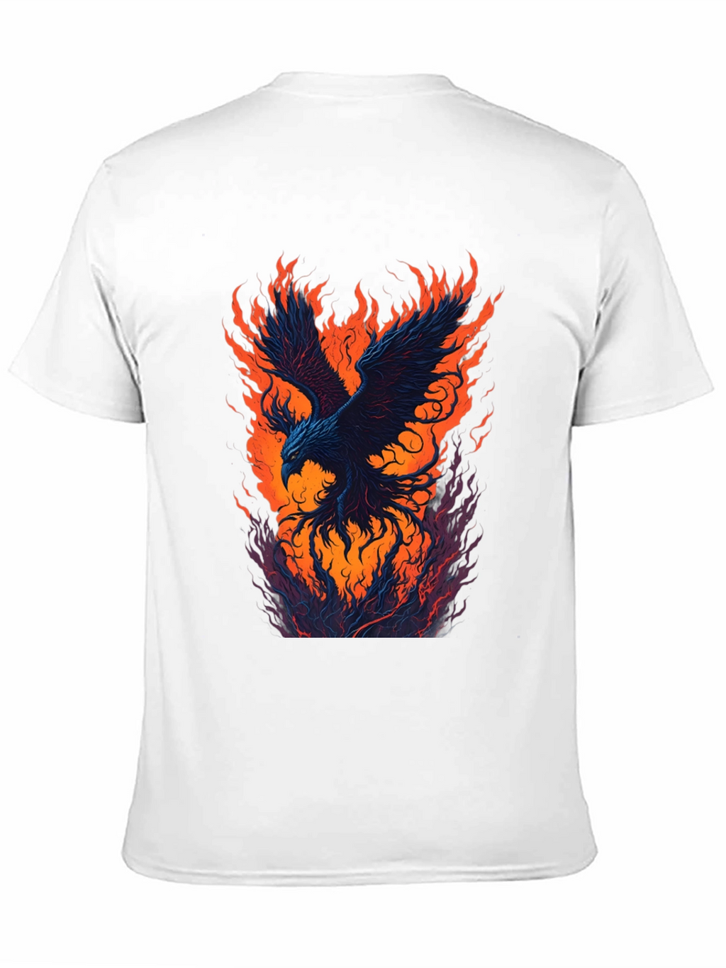 Fiery Phoenix Graphic Black T-Shirt