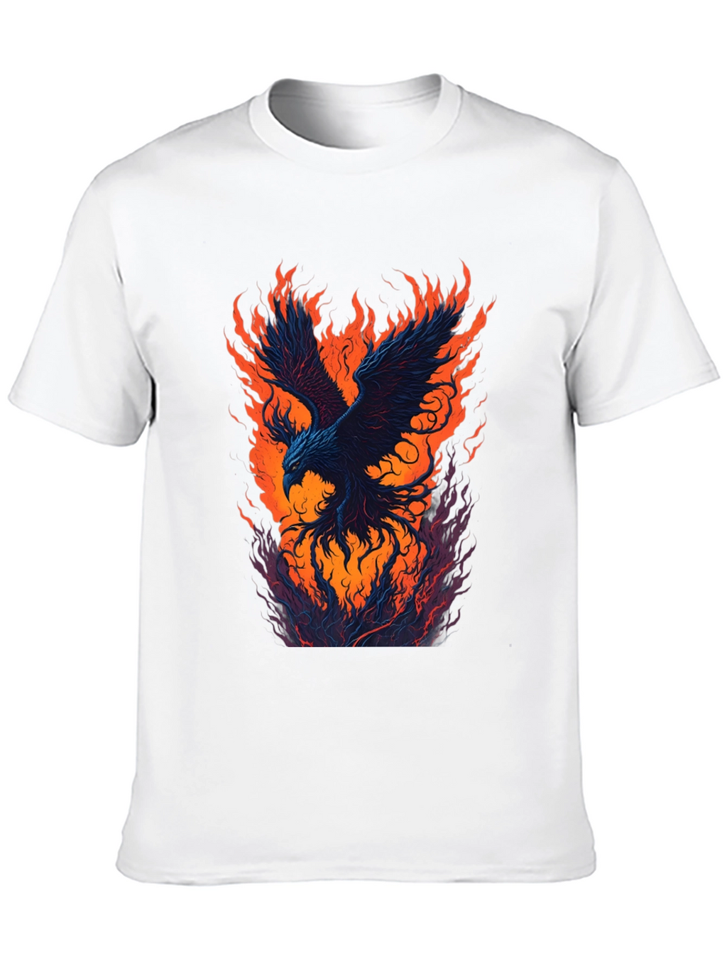 Fiery Phoenix Graphic Black T-Shirt