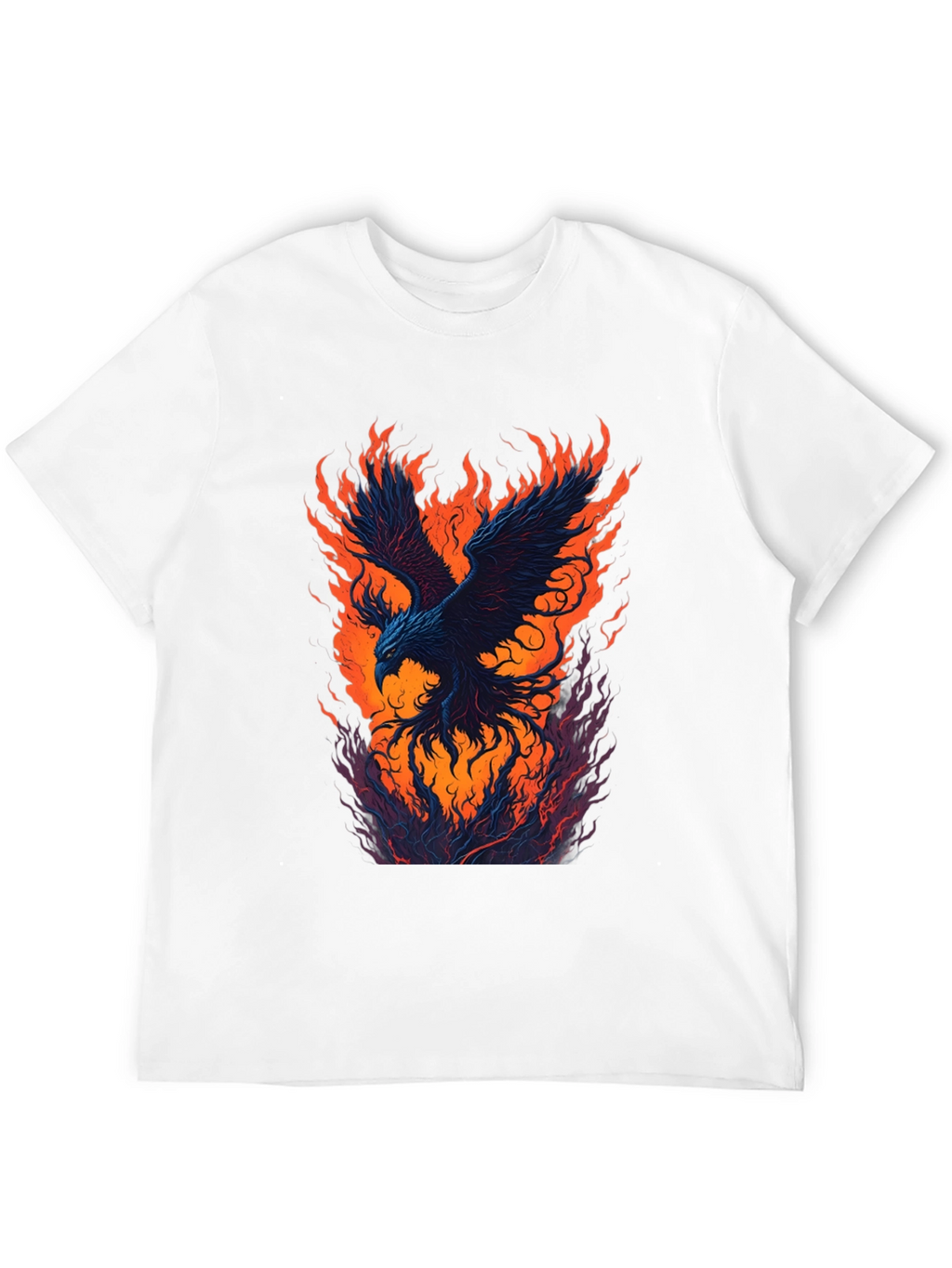 Fiery Phoenix Graphic Black T-Shirt
