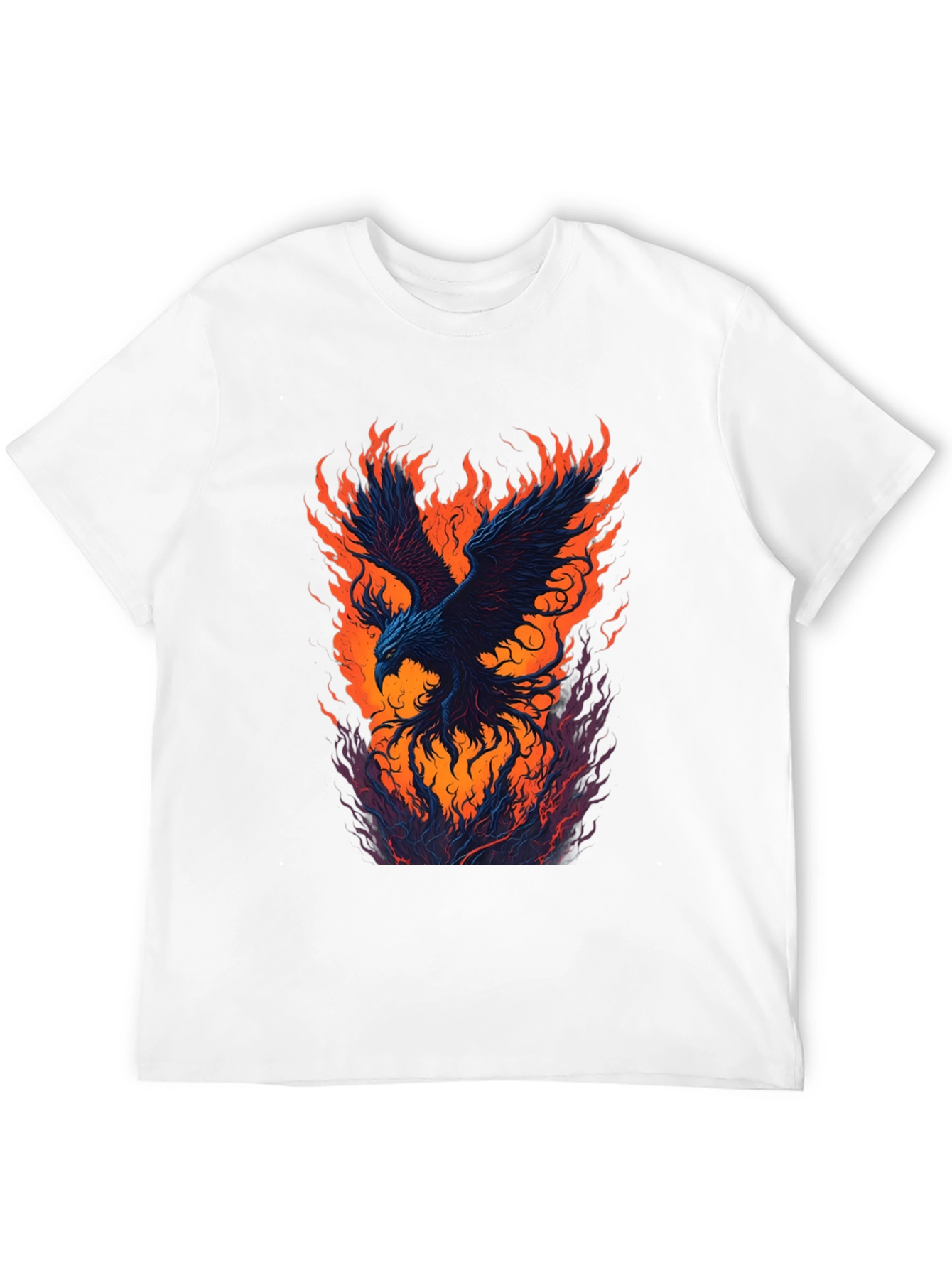 Fiery Phoenix Graphic Black T-Shirt