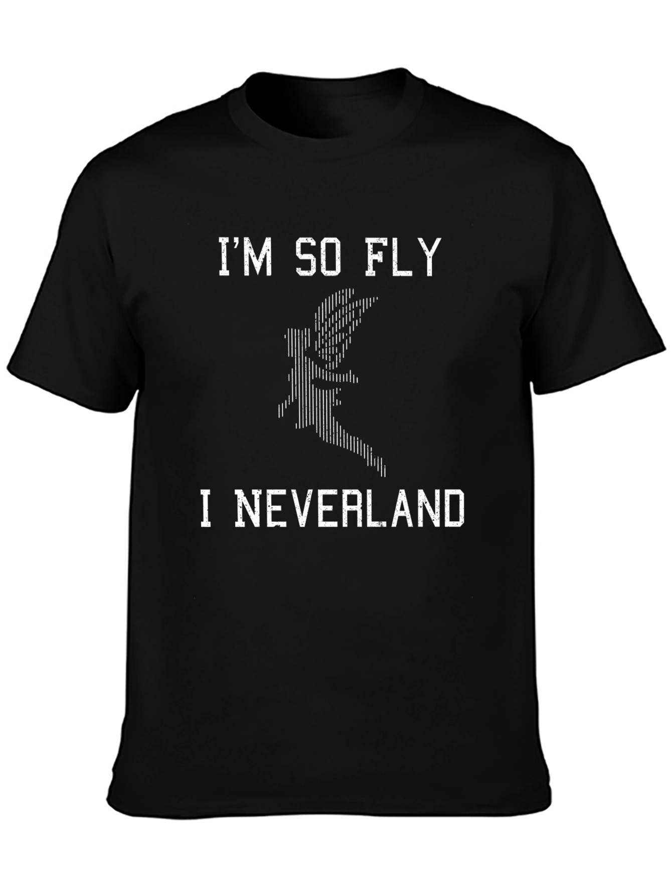 Im So Fly I Neverland Graphic Tee - Black Cotton T-Shirt