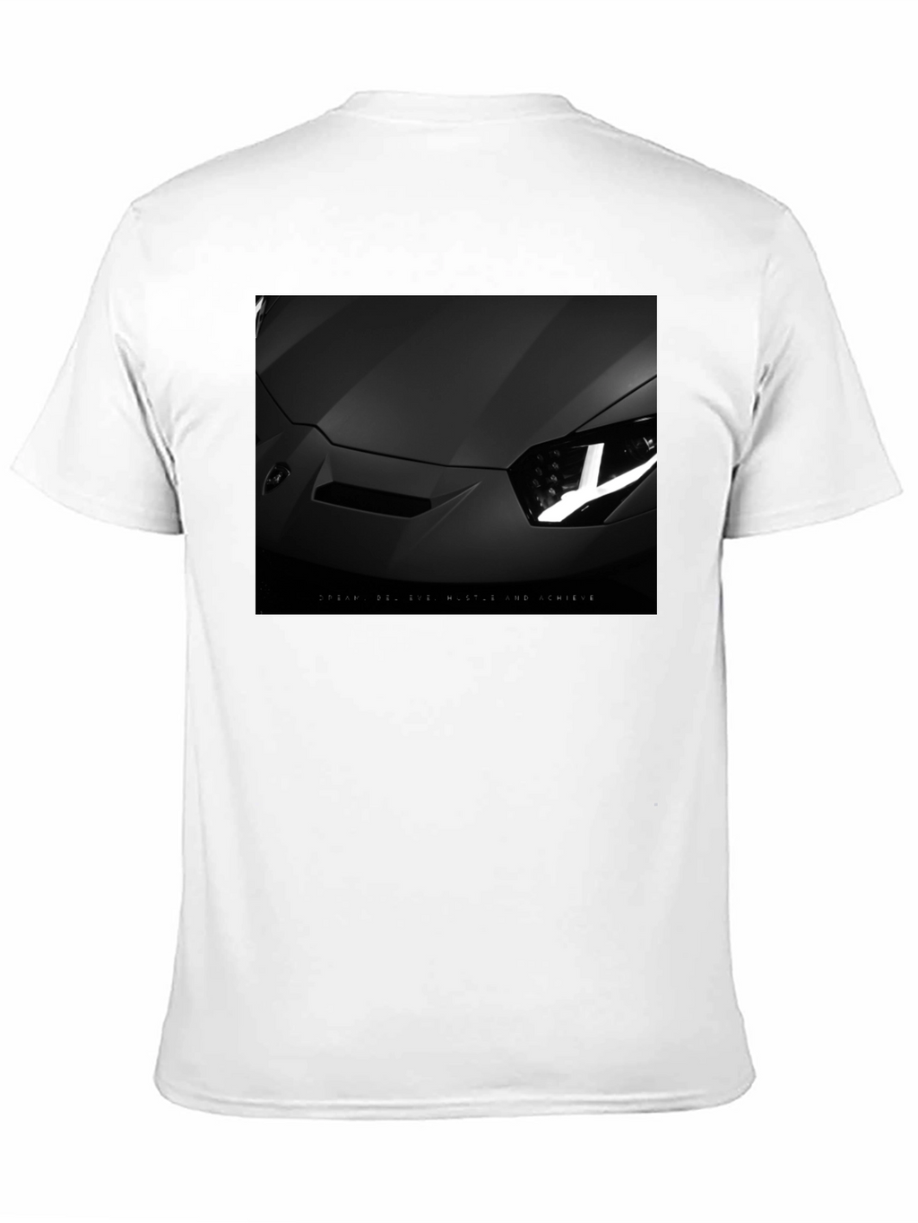Sleek Black Car T-Shirt: Dream Hustle Achieve