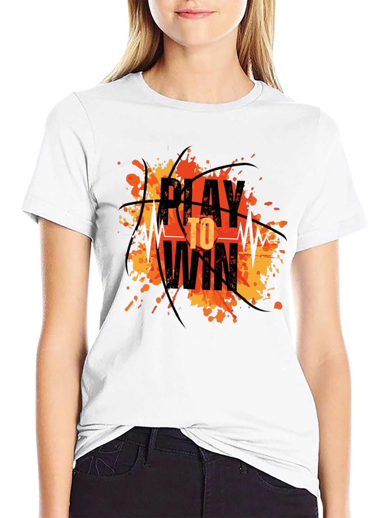 Play to Win Graphic T-Shirt - Basketball Design