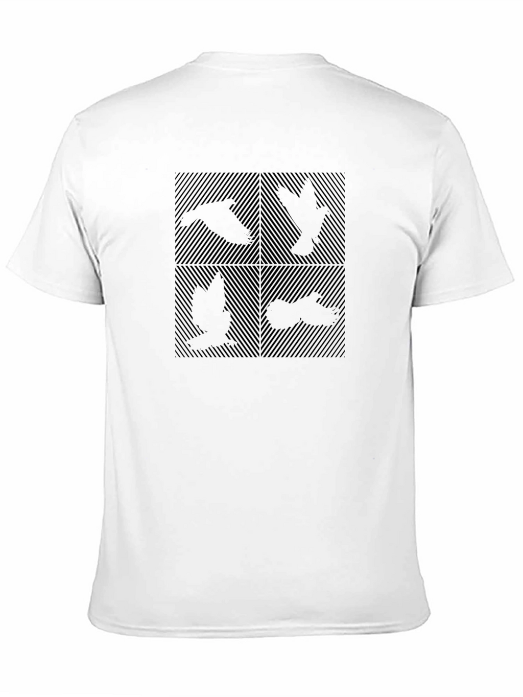 Abstract Bird Silhouette Graphic Black T-Shirt
