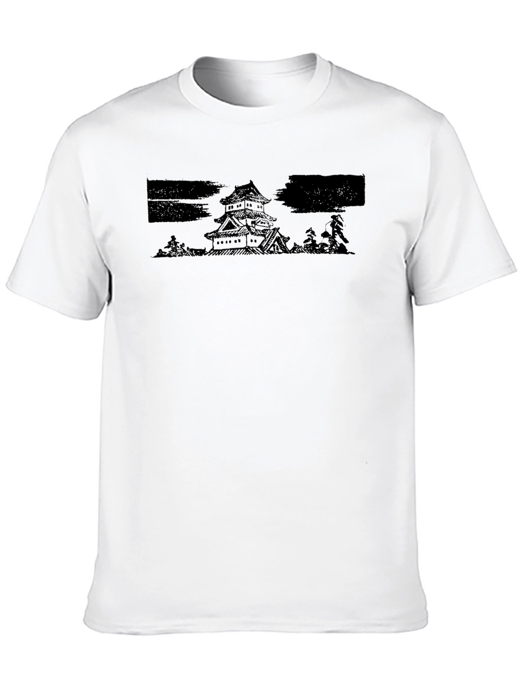 Japanese Castle Graphic T-Shirt - Black