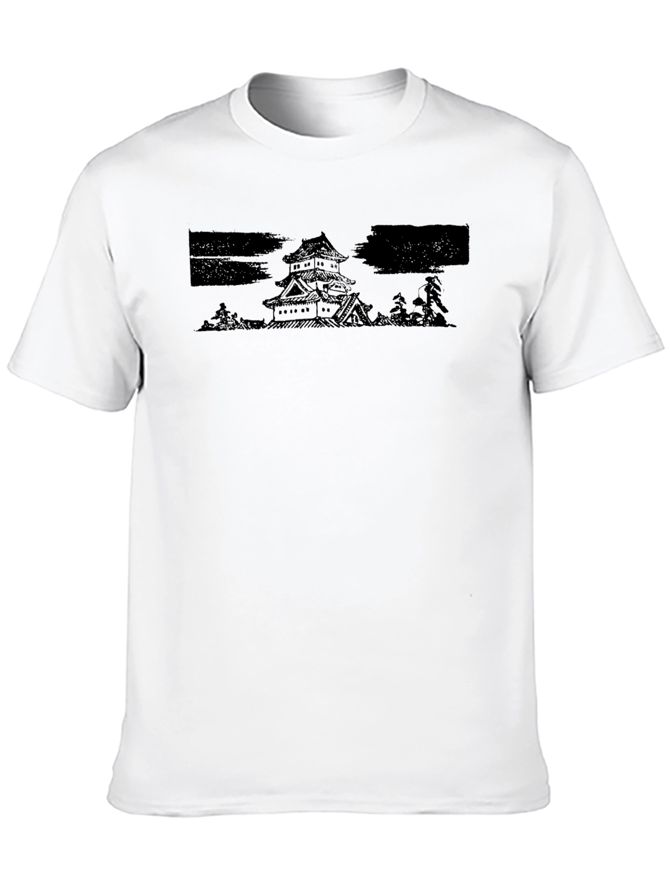 Japanese Castle Graphic T-Shirt - Black