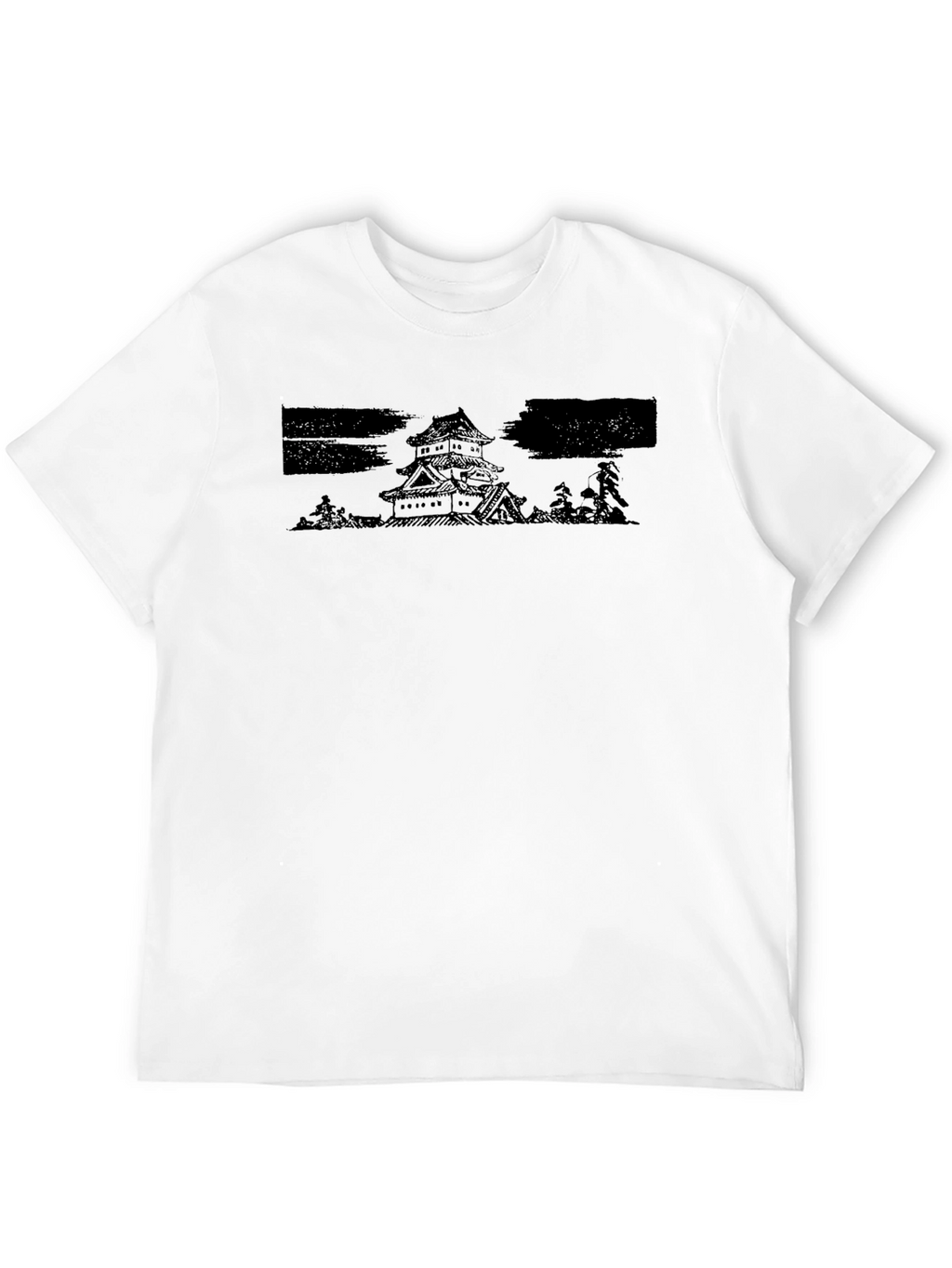 Japanese Castle Graphic T-Shirt - Black
