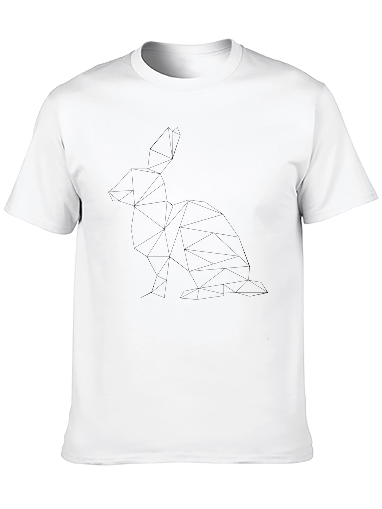 Geometric Rabbit Tee - Minimalist Line Art Shirt