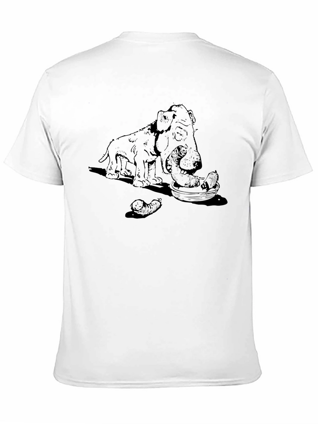 Dog Eating Sausages Graphic Tee