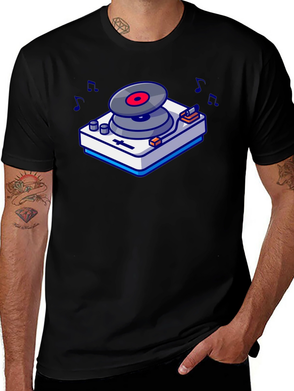 DJ Turntable Graphic Tee - Music Lovers T-Shirt