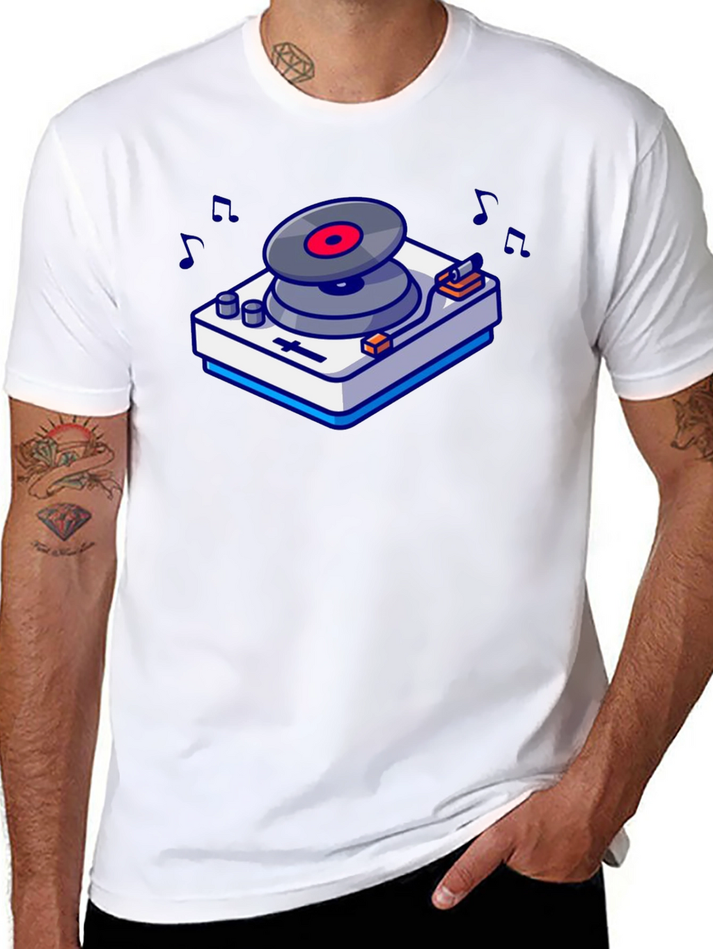 DJ Turntable Graphic Tee - Music Lovers T-Shirt