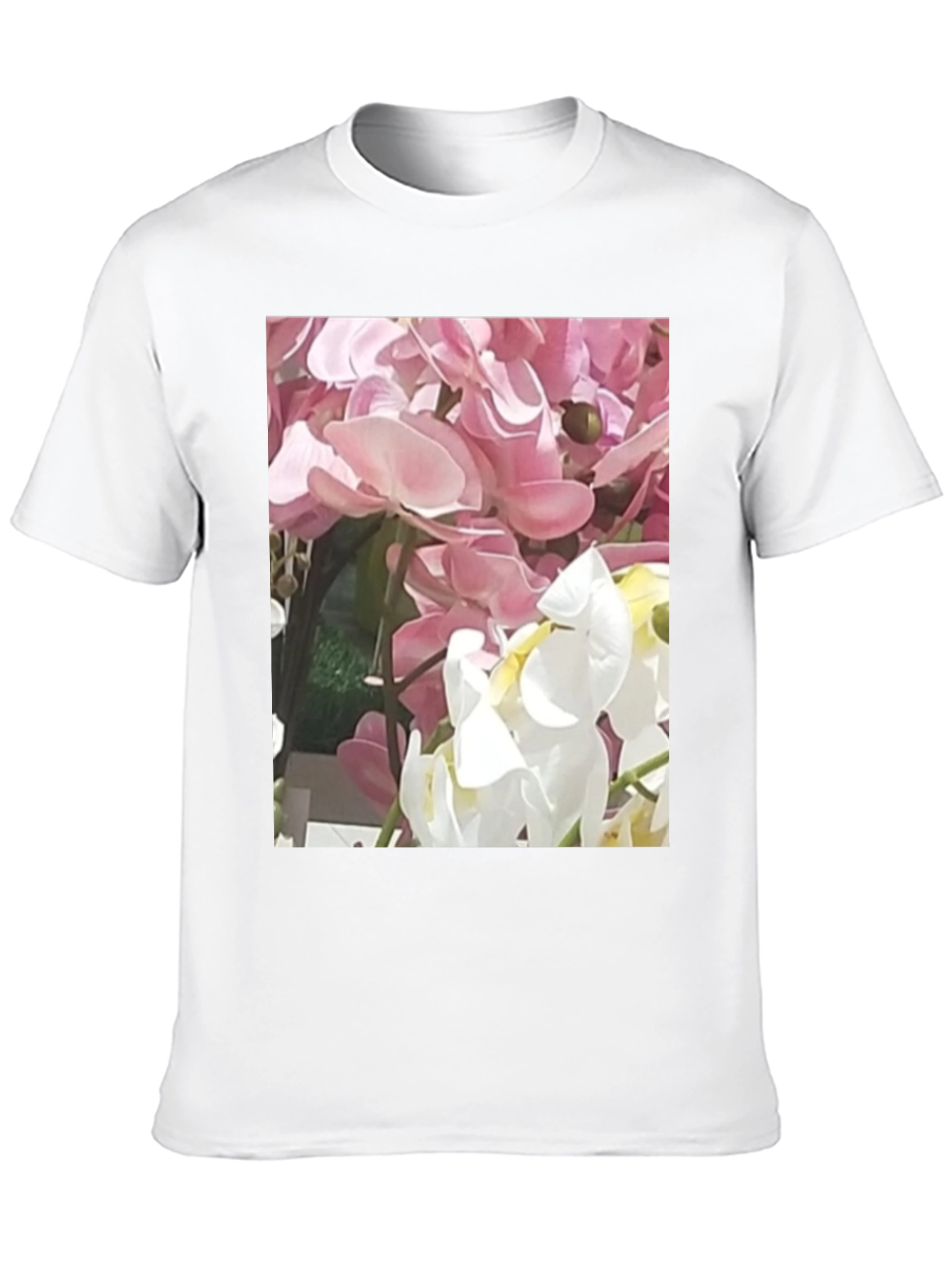 Floral T-Shirt with Pink and White Flowers