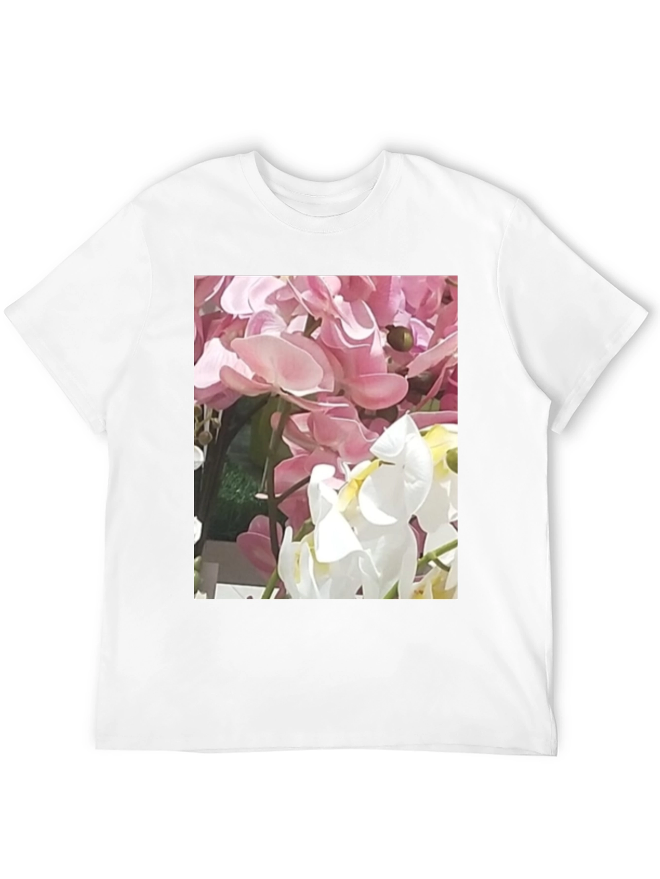 Floral T-Shirt with Pink and White Flowers