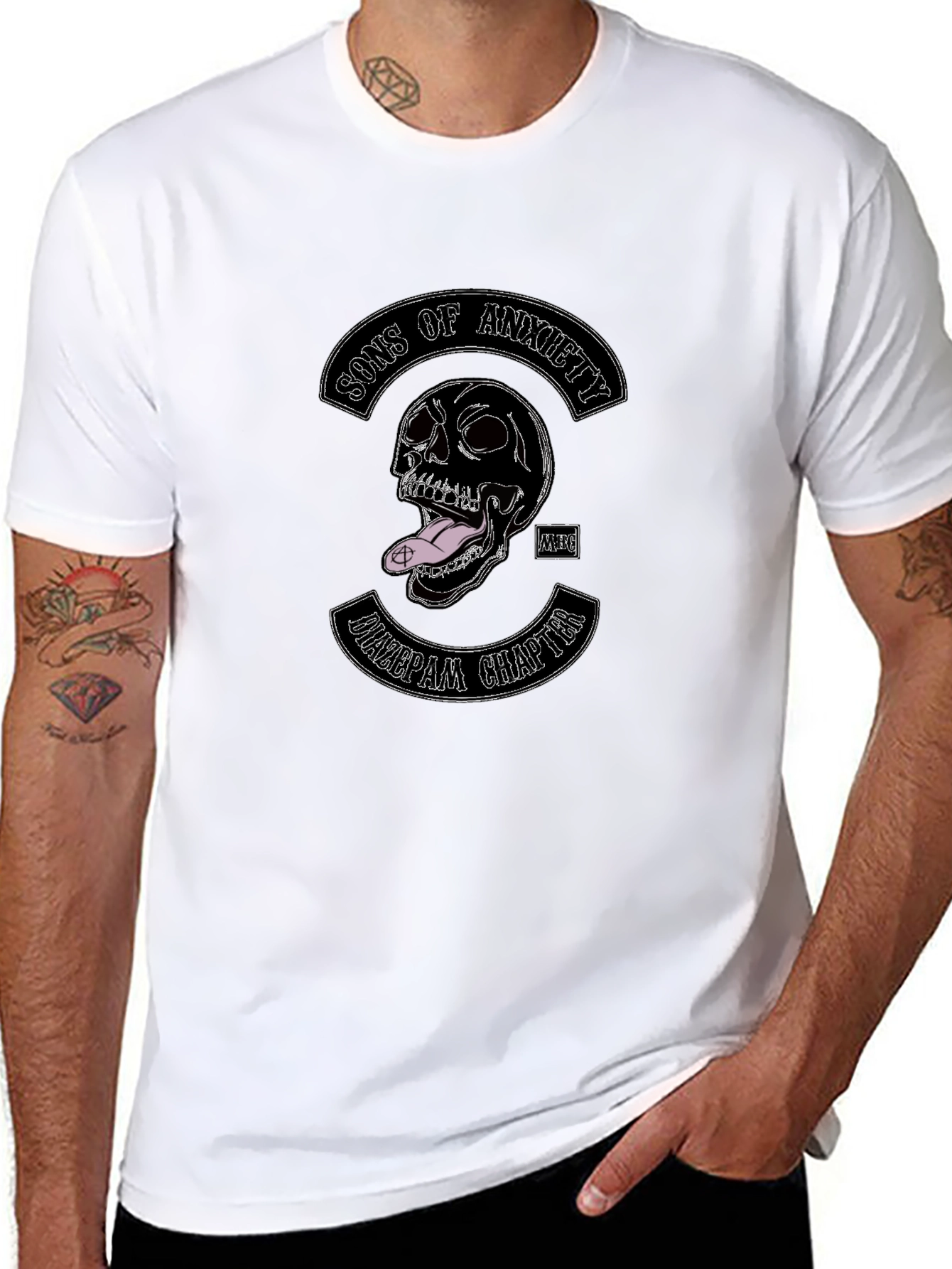 Sons of Anxiety Graphic Tee - Black Crew Neck T-Shirt