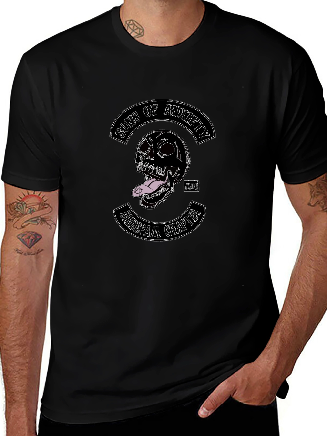 Sons of Anxiety Graphic Tee - Black Crew Neck T-Shirt