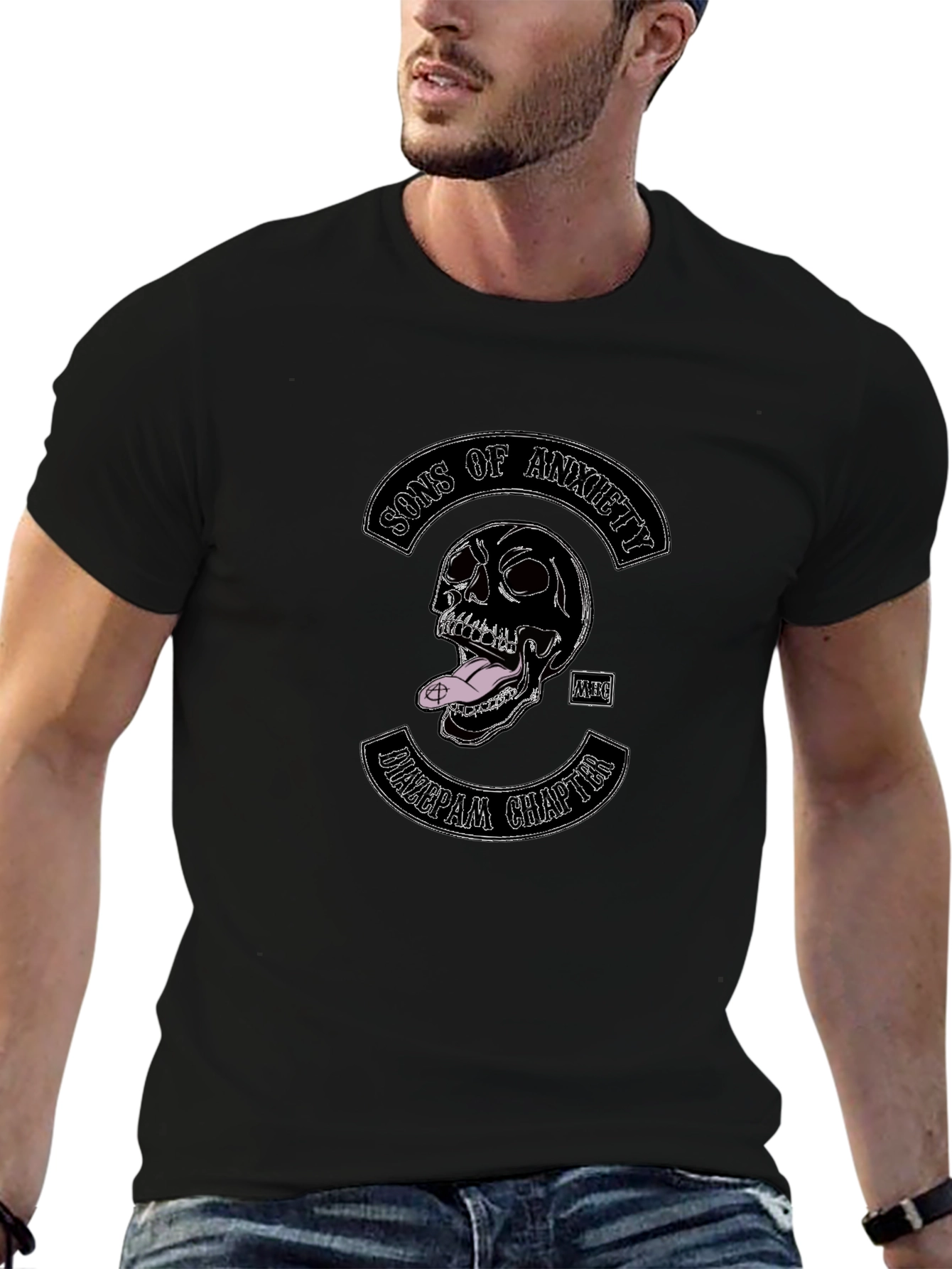 Sons of Anxiety Graphic Tee - Black Crew Neck T-Shirt