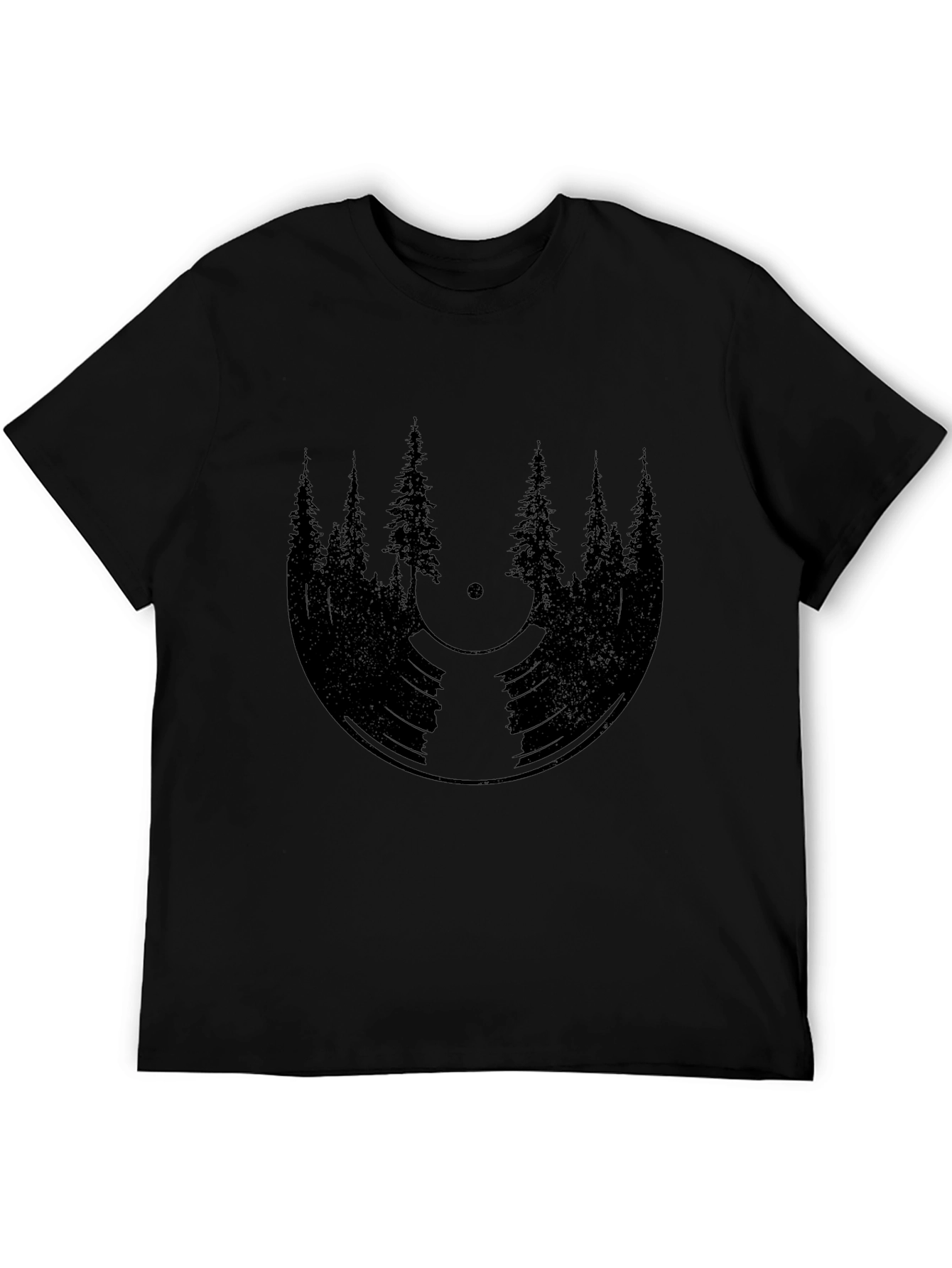 Vinyl Forest Graphic Tee - Nature Music Lover Shirt