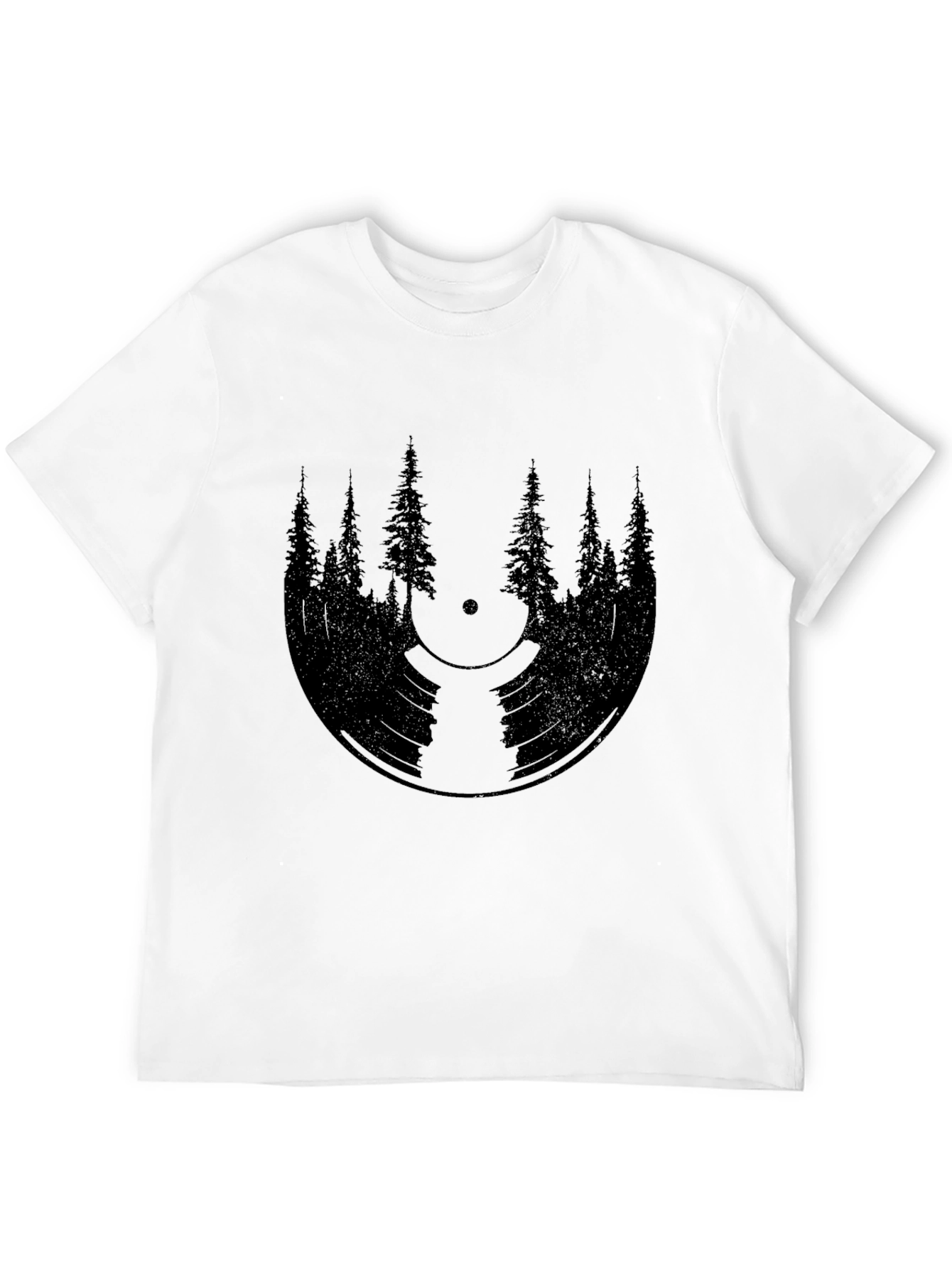 Vinyl Forest Graphic Tee - Nature Music Lover Shirt