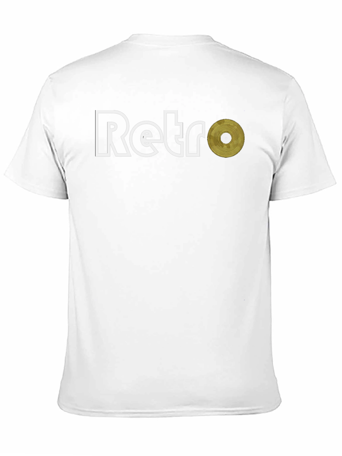 Retro Vinyl Record Graphic Tee - Black