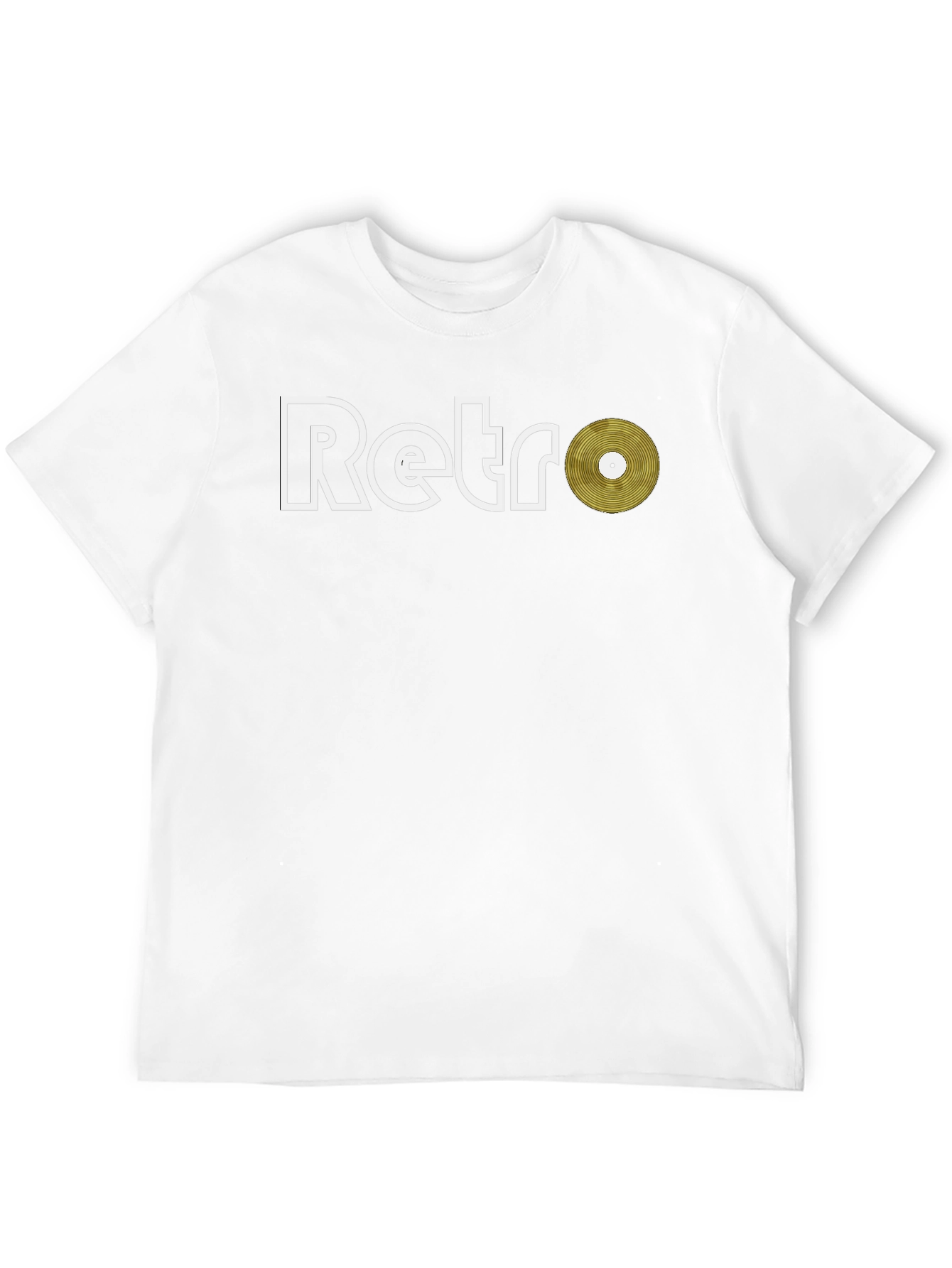 Retro Vinyl Record Graphic Tee - Black