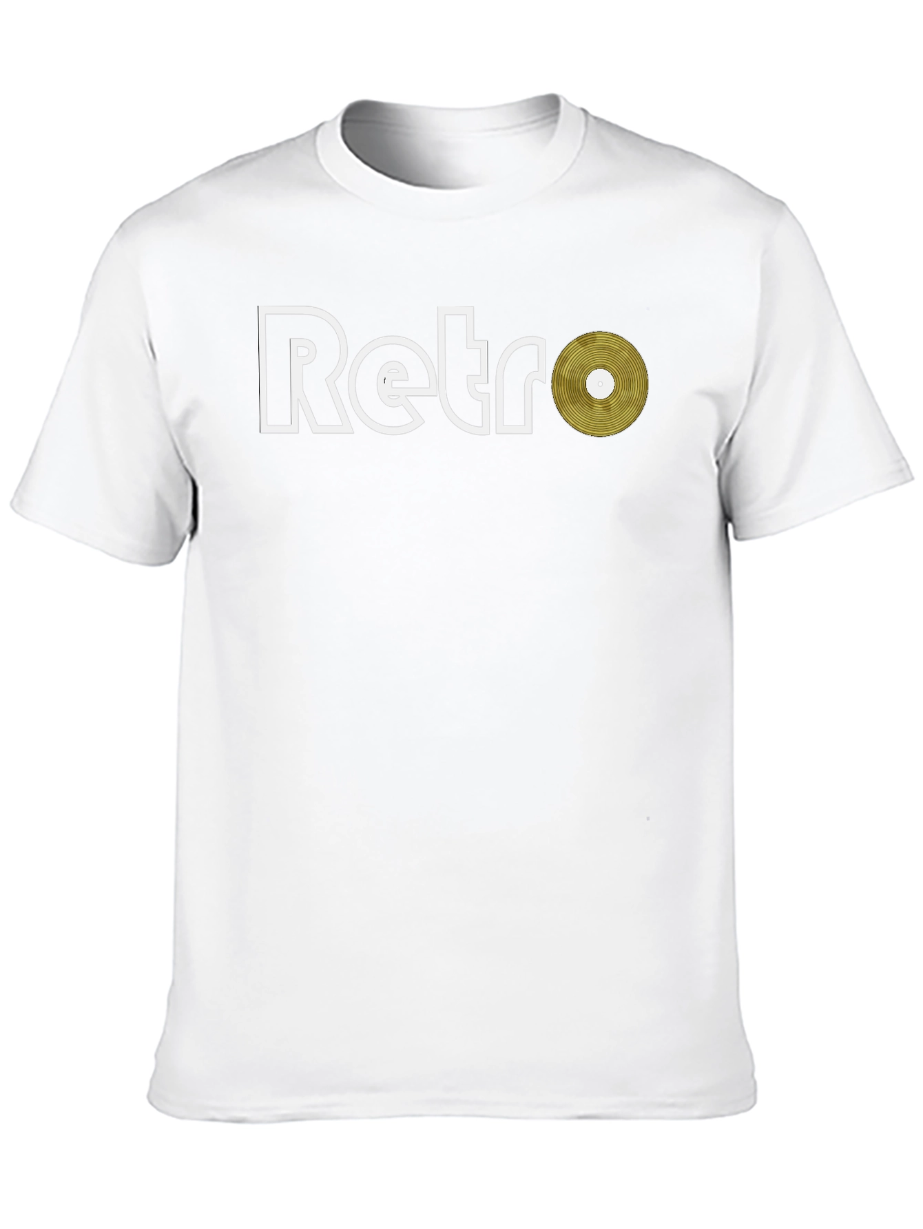 Retro Vinyl Record Graphic Tee - Black
