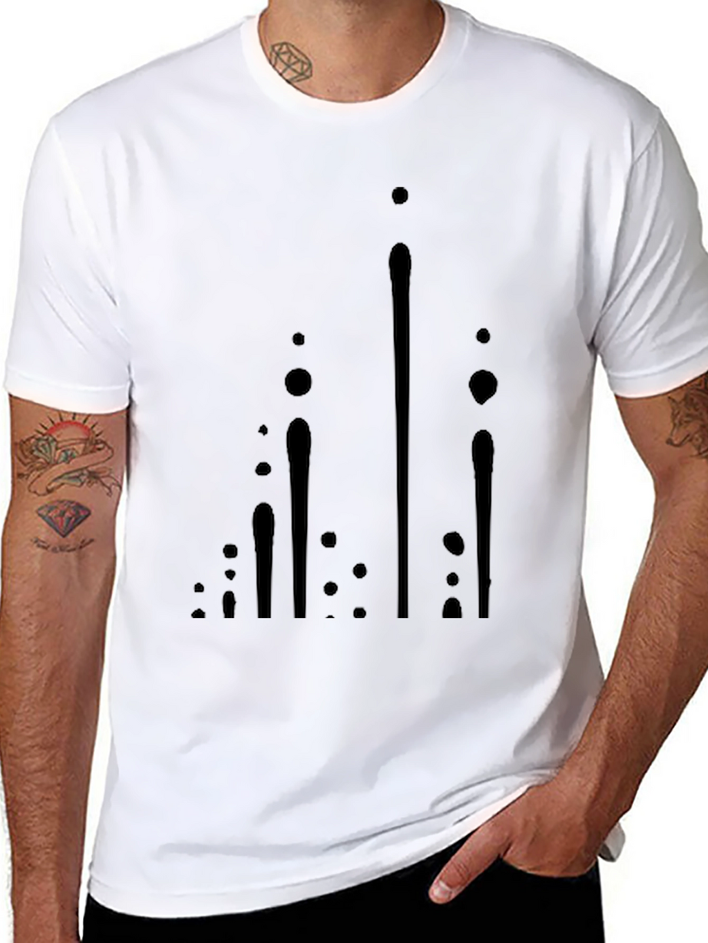 Modern Black Graphic Tee - Abstract Design