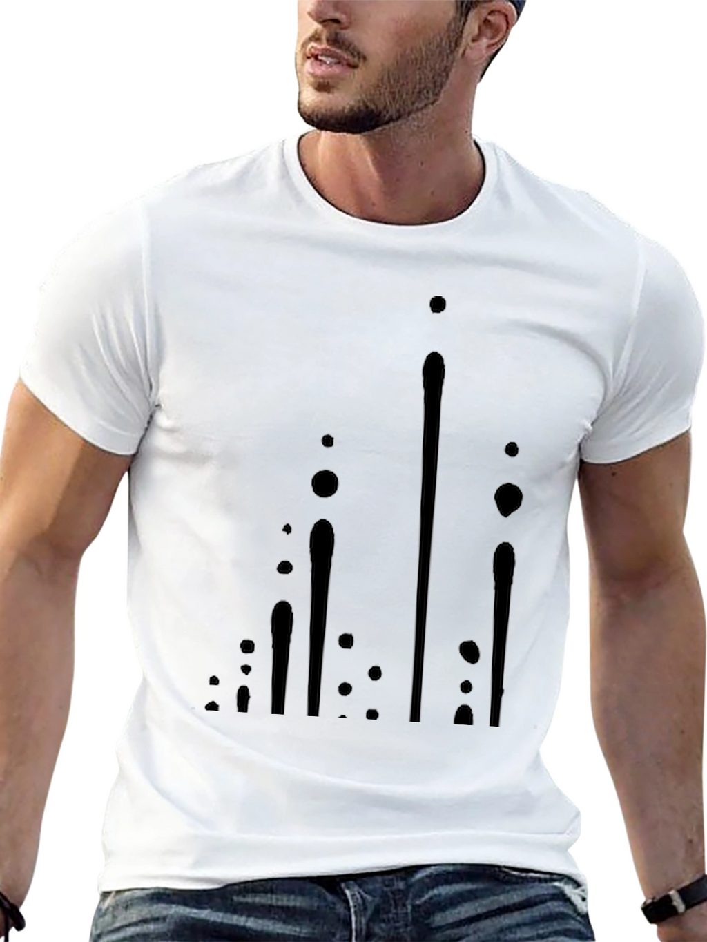 Modern Black Graphic Tee - Abstract Design
