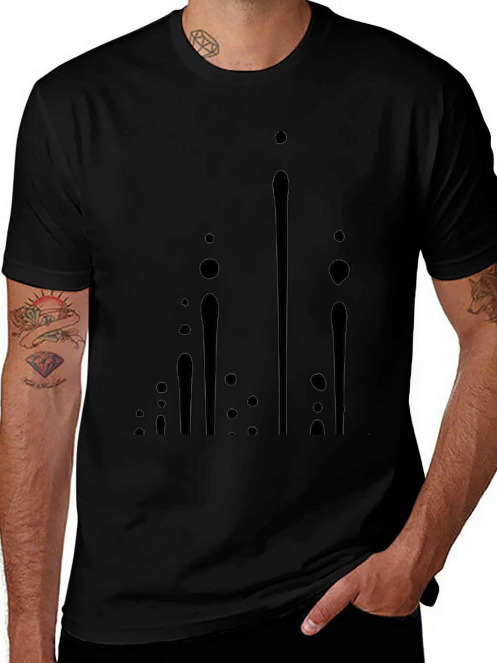 Modern Black Graphic Tee - Abstract Design
