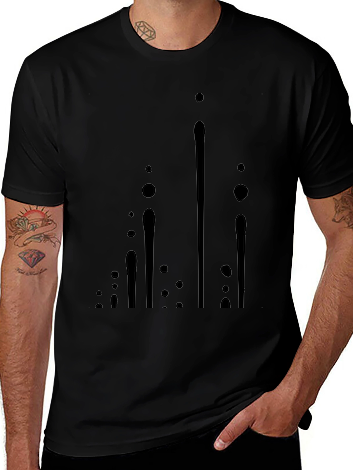 Modern Black Graphic Tee - Abstract Design