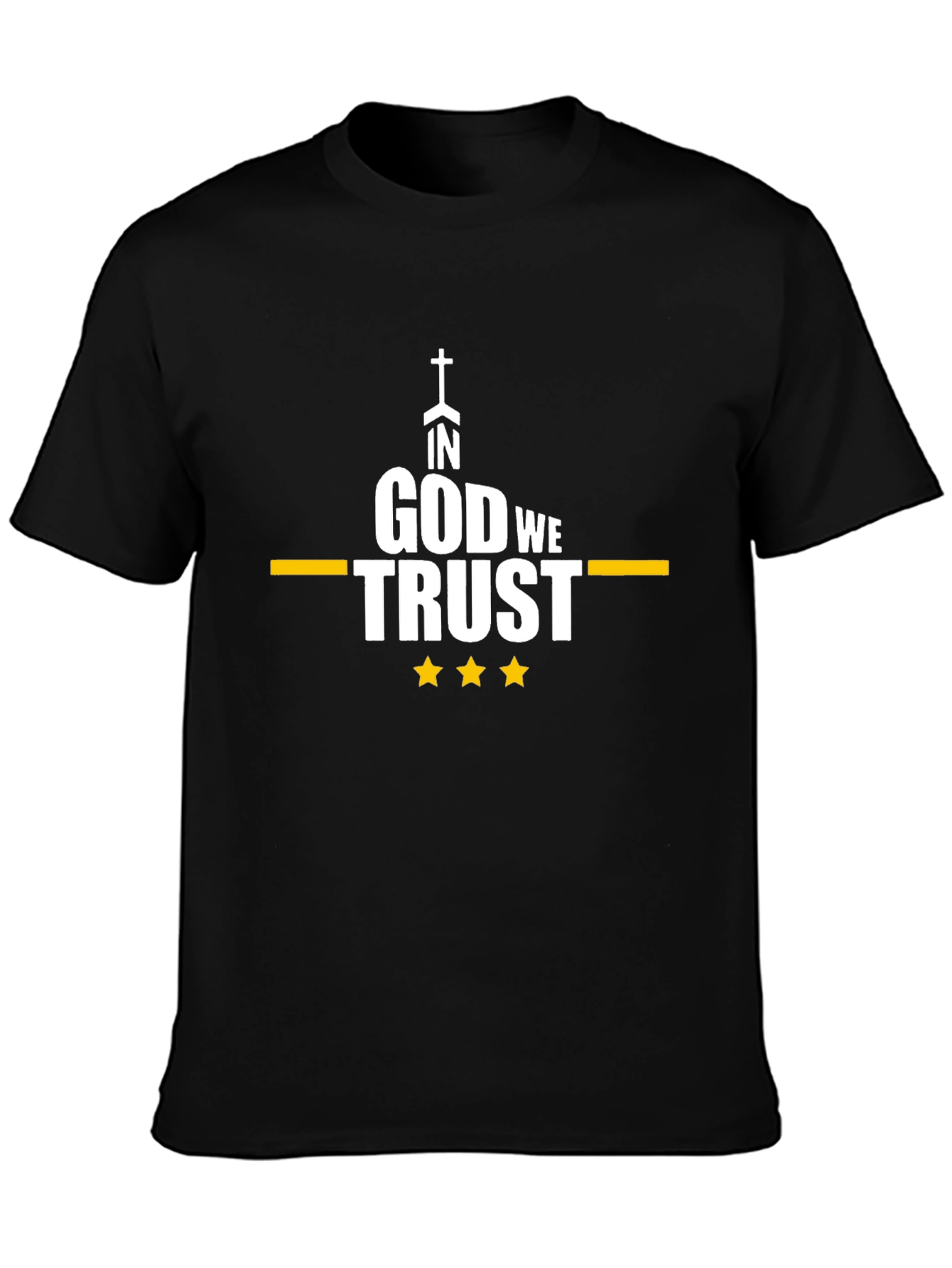 In God We Trust Graphic Tee - Black Cotton Blend