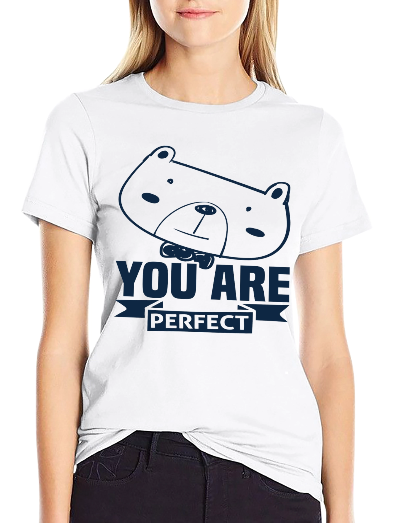 You Are Perfect Bear Graphic Tee - Soft Cotton Comfort