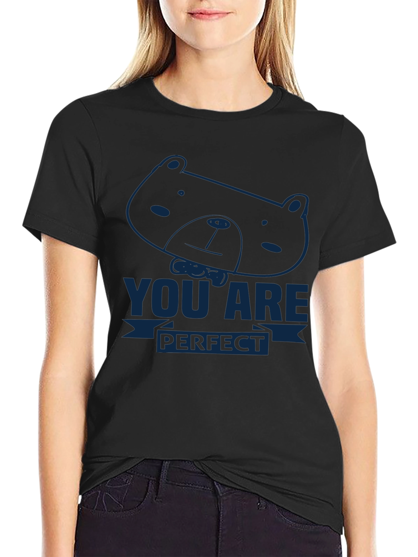 You Are Perfect Bear Graphic Tee - Soft Cotton Comfort