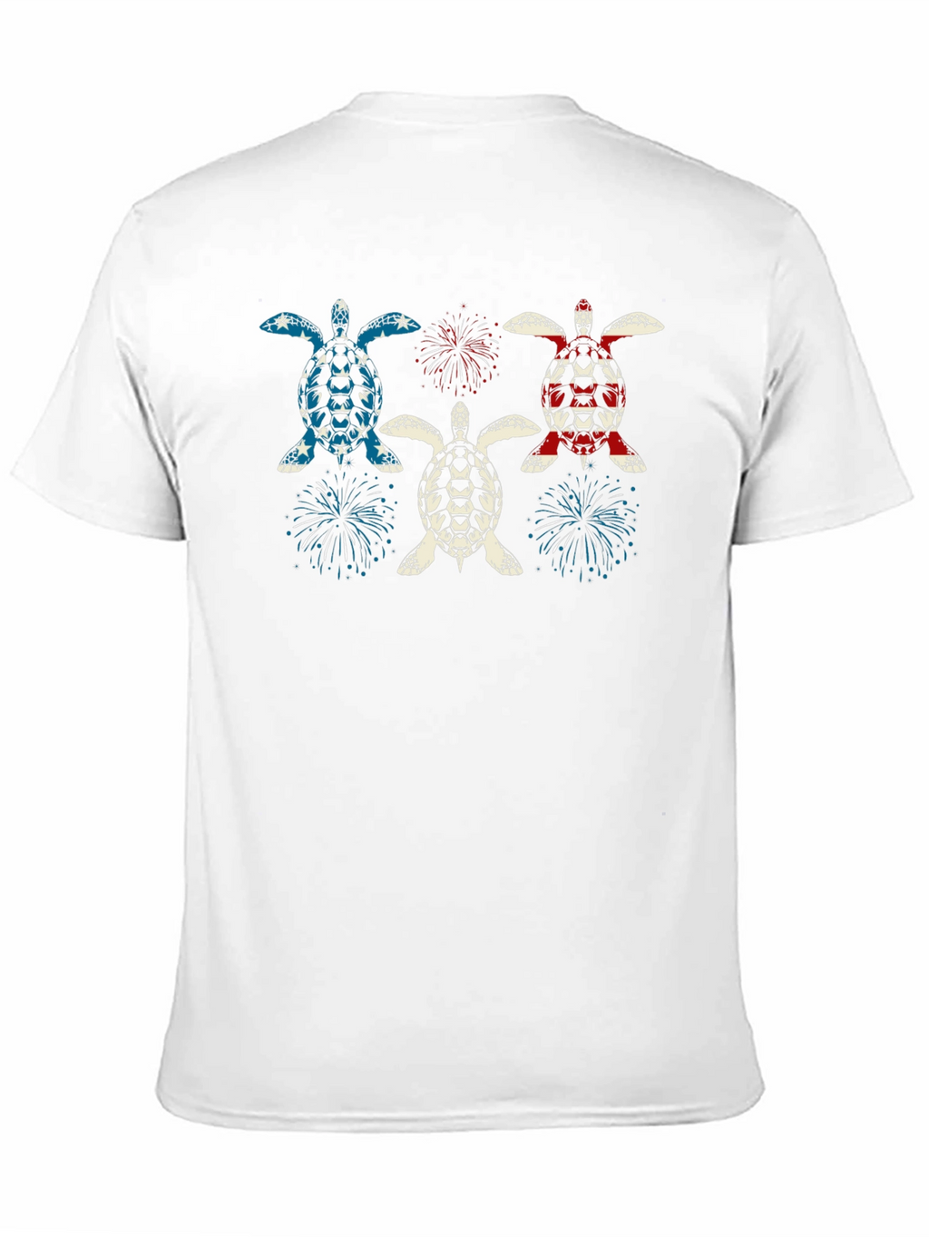 Patriotic Turtle Fireworks Graphic T-Shirt