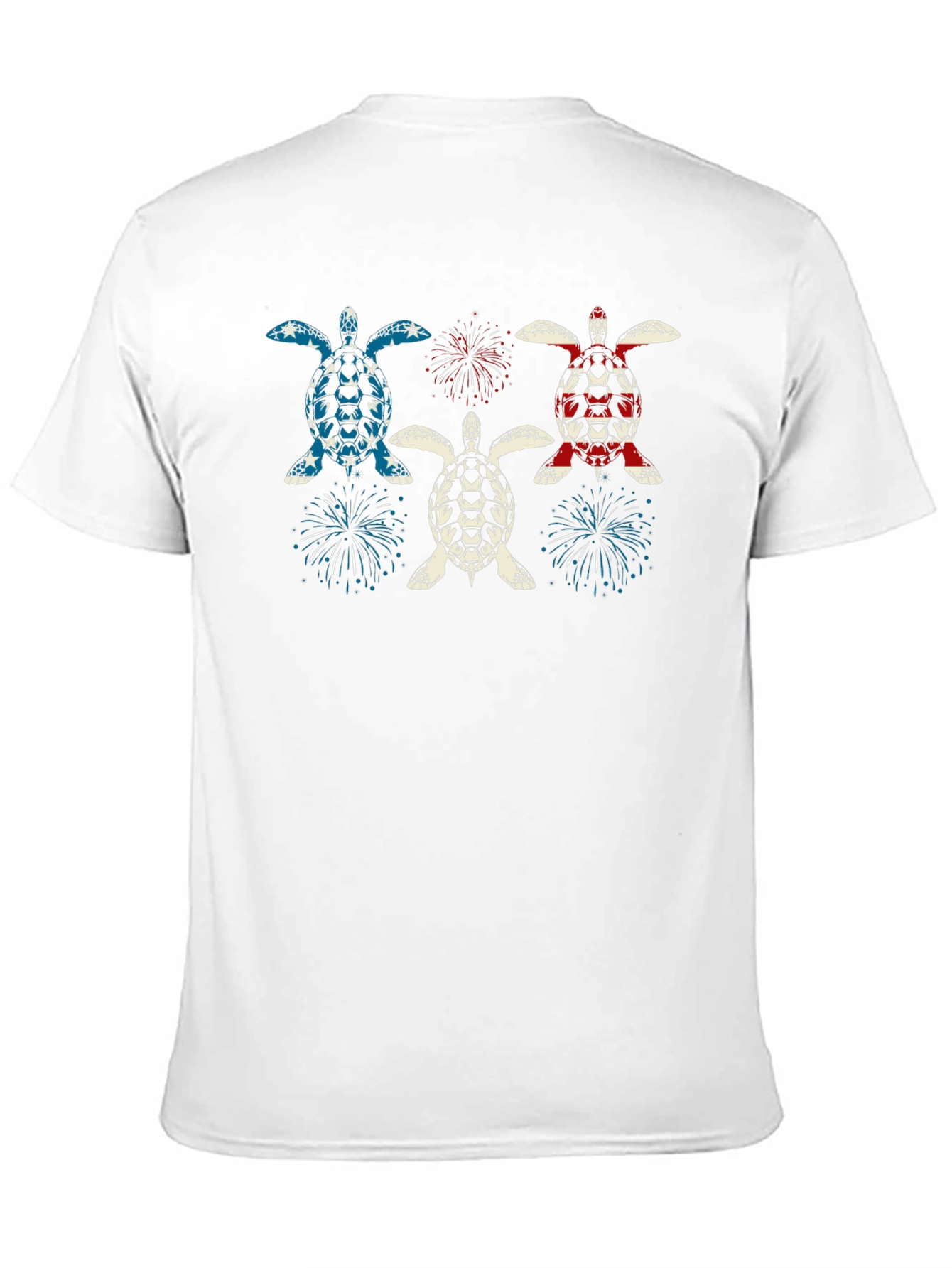 Patriotic Turtle Fireworks Graphic T-Shirt