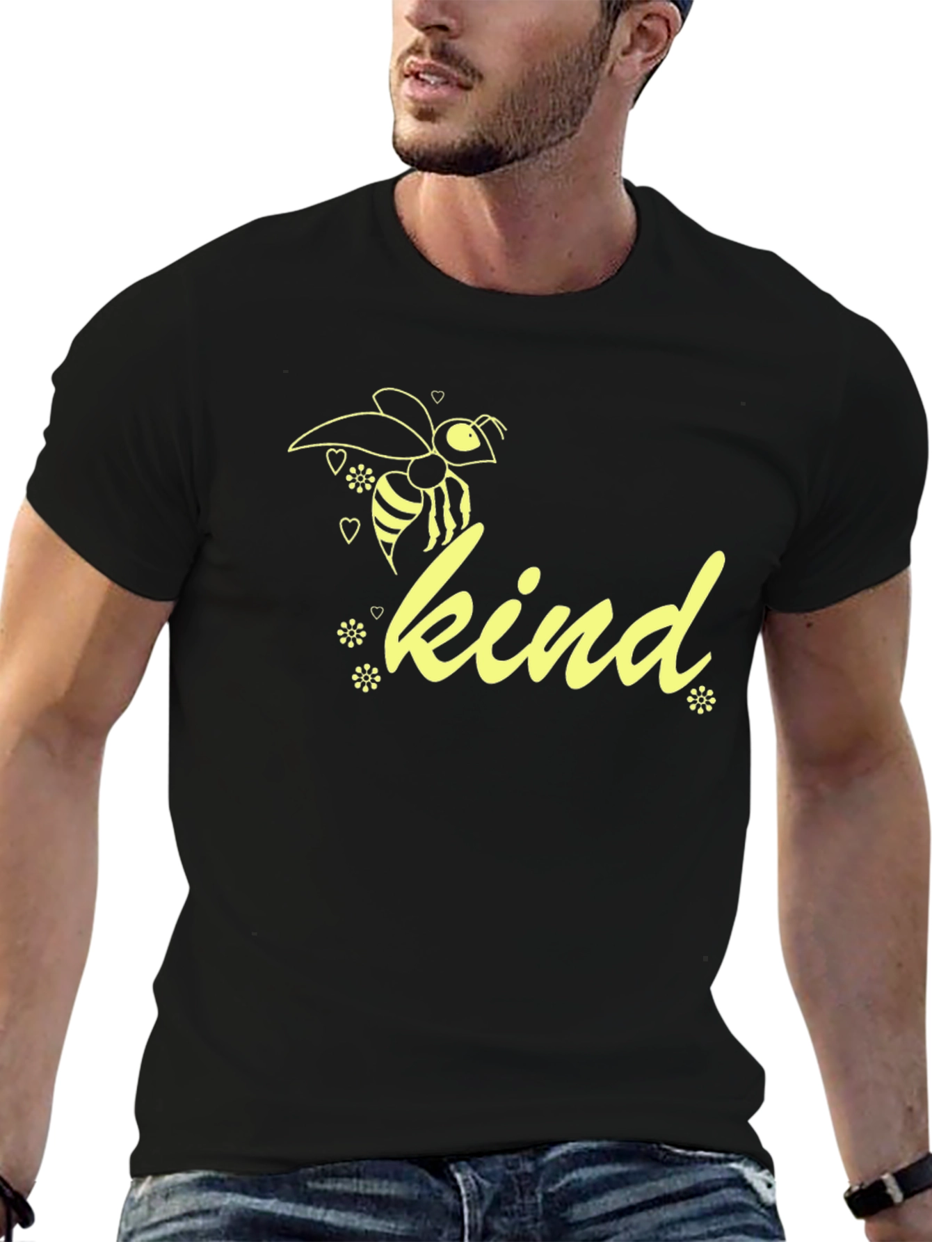 Bee Kind Graphic Tee - Unisex Black Cotton T-Shirt