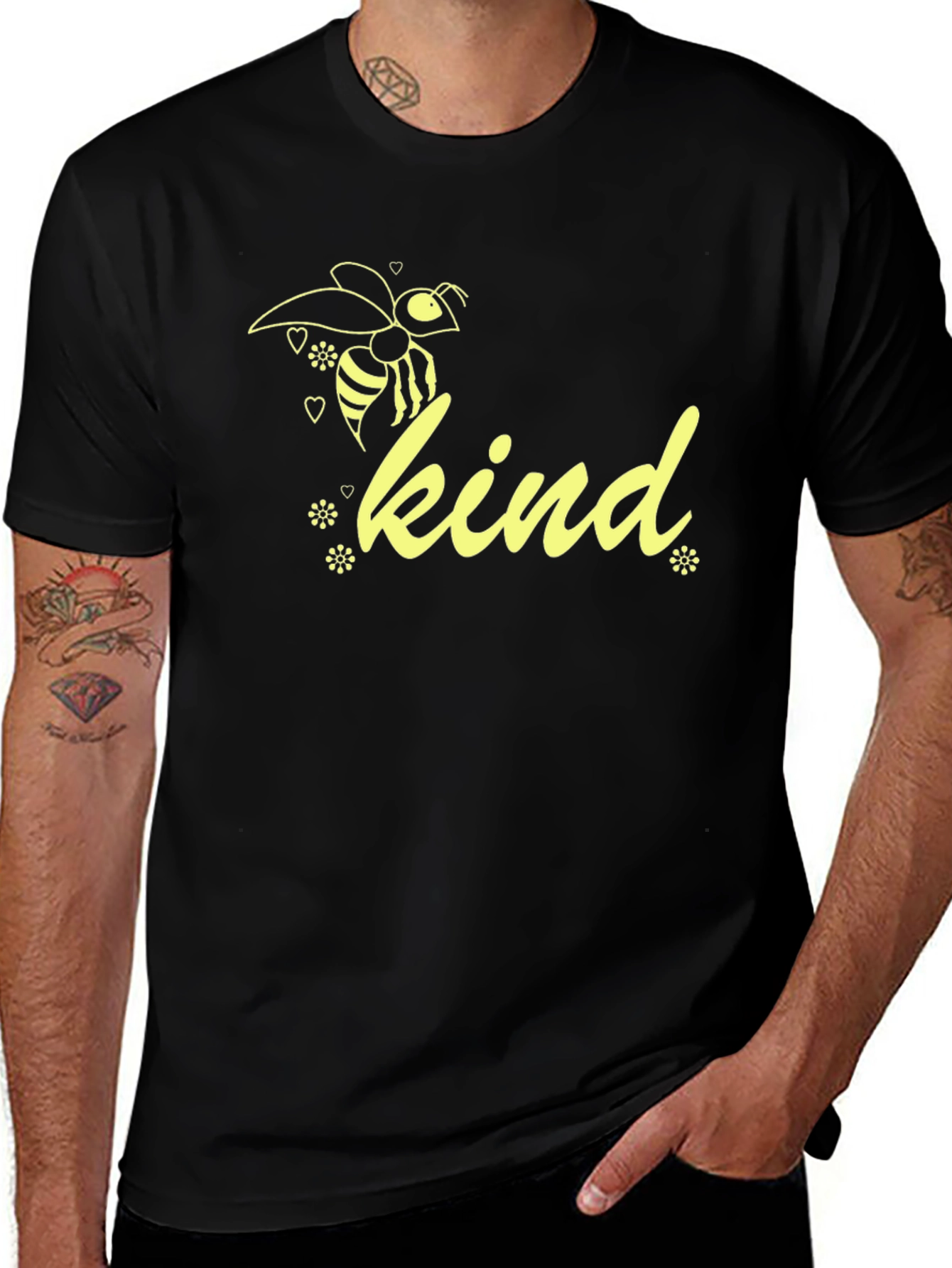 Bee Kind Graphic Tee - Unisex Black Cotton T-Shirt