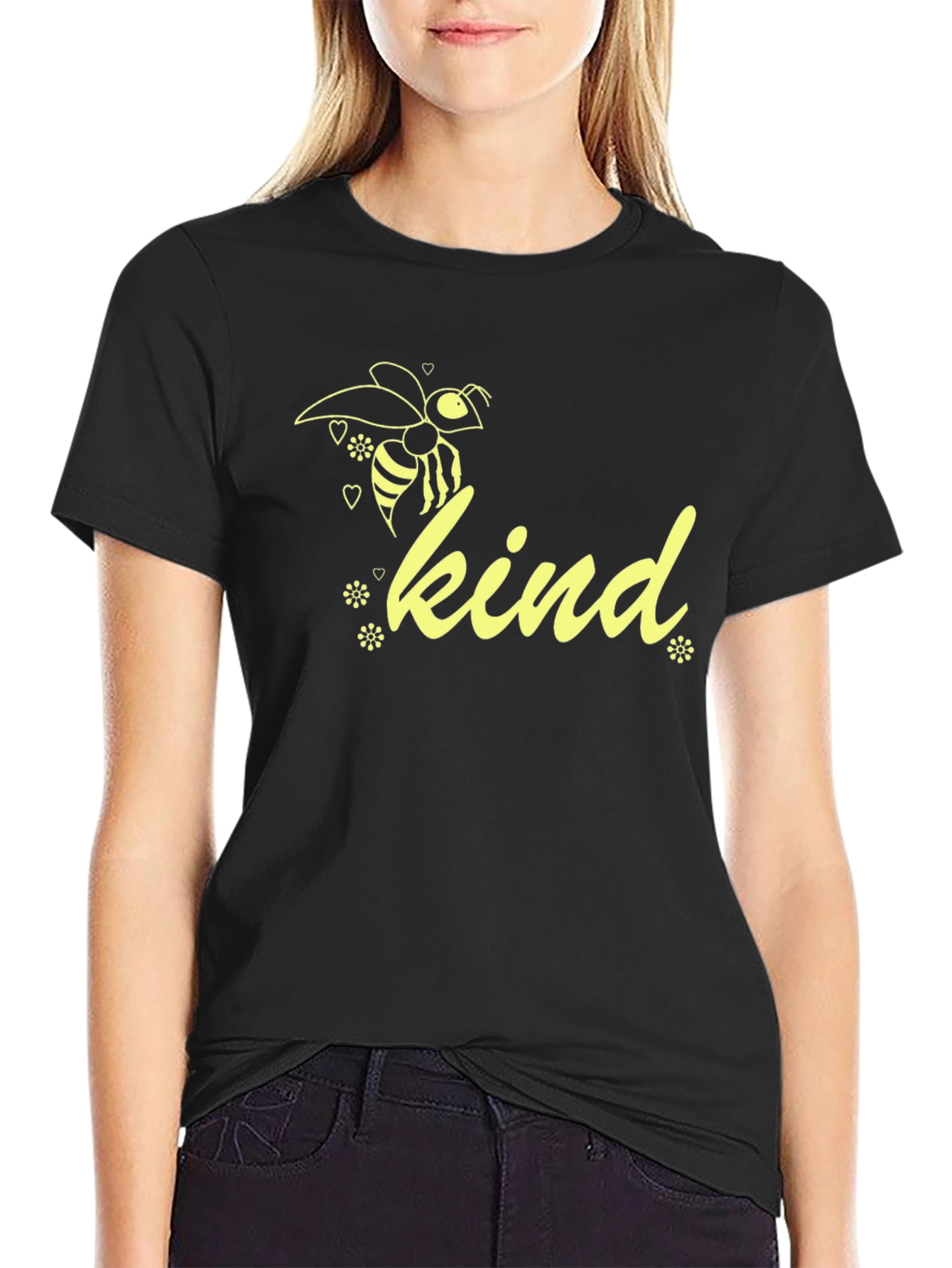 Bee Kind Graphic Tee - Unisex Black Cotton T-Shirt