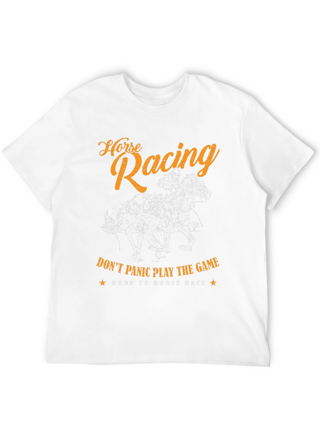 Horse Racing Graphic Print Mens T-Shirt