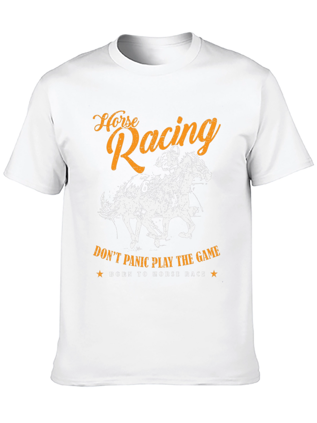 Horse Racing Graphic Print Mens T-Shirt