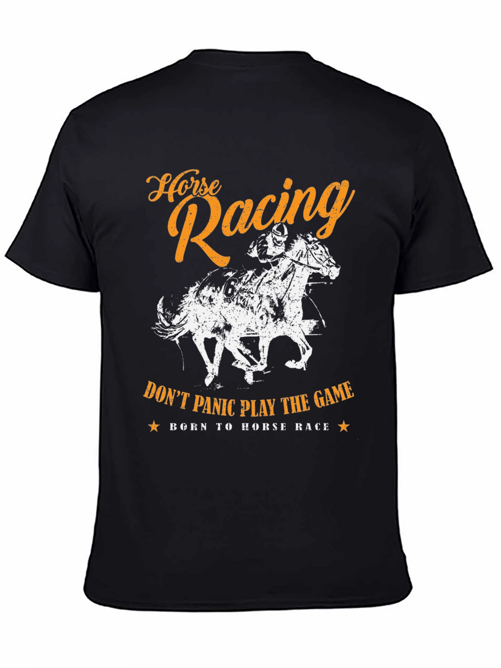 Horse Racing Graphic Print Mens T-Shirt