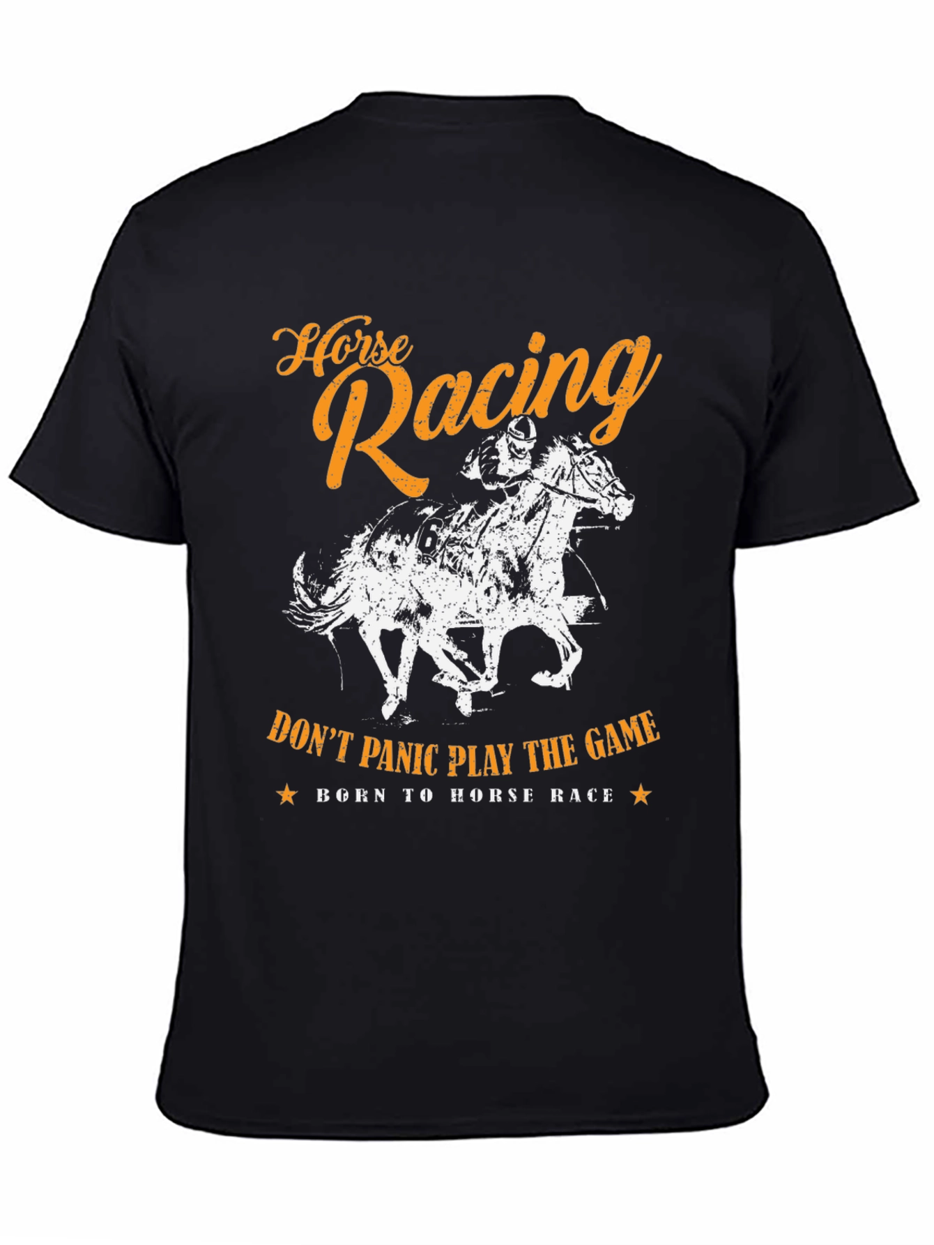 Horse Racing Graphic Print Mens T-Shirt