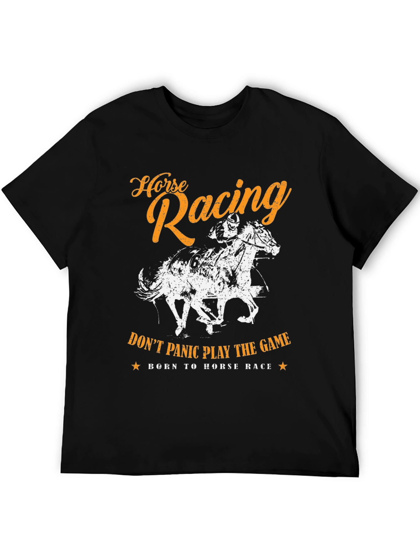 Horse Racing Graphic Print Mens T-Shirt