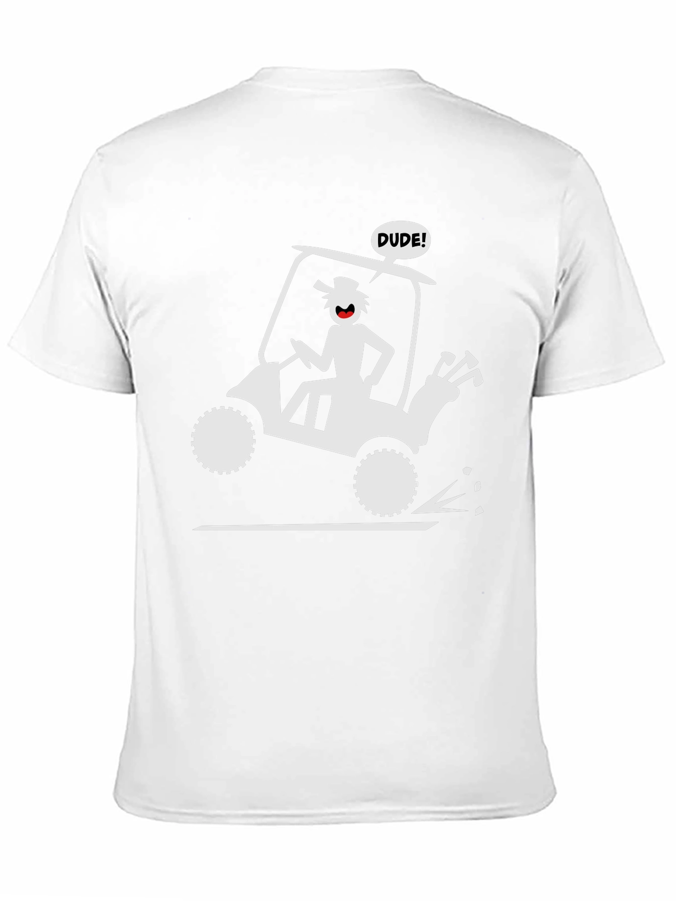 Dude Golf Cart Tee - Fun Golfing Humor Shirt