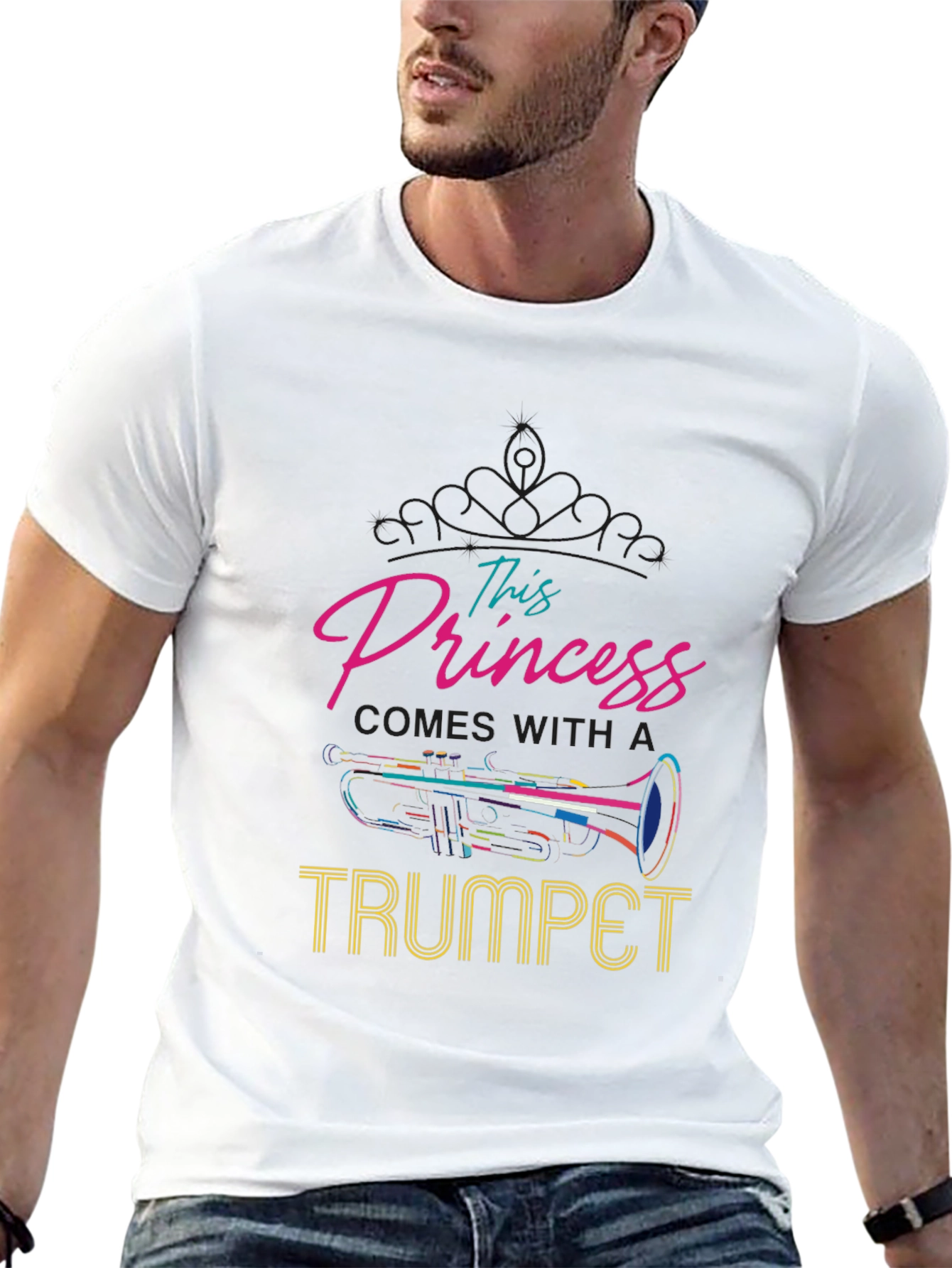 This Princess Comes With A Trumpet Black T-Shirt