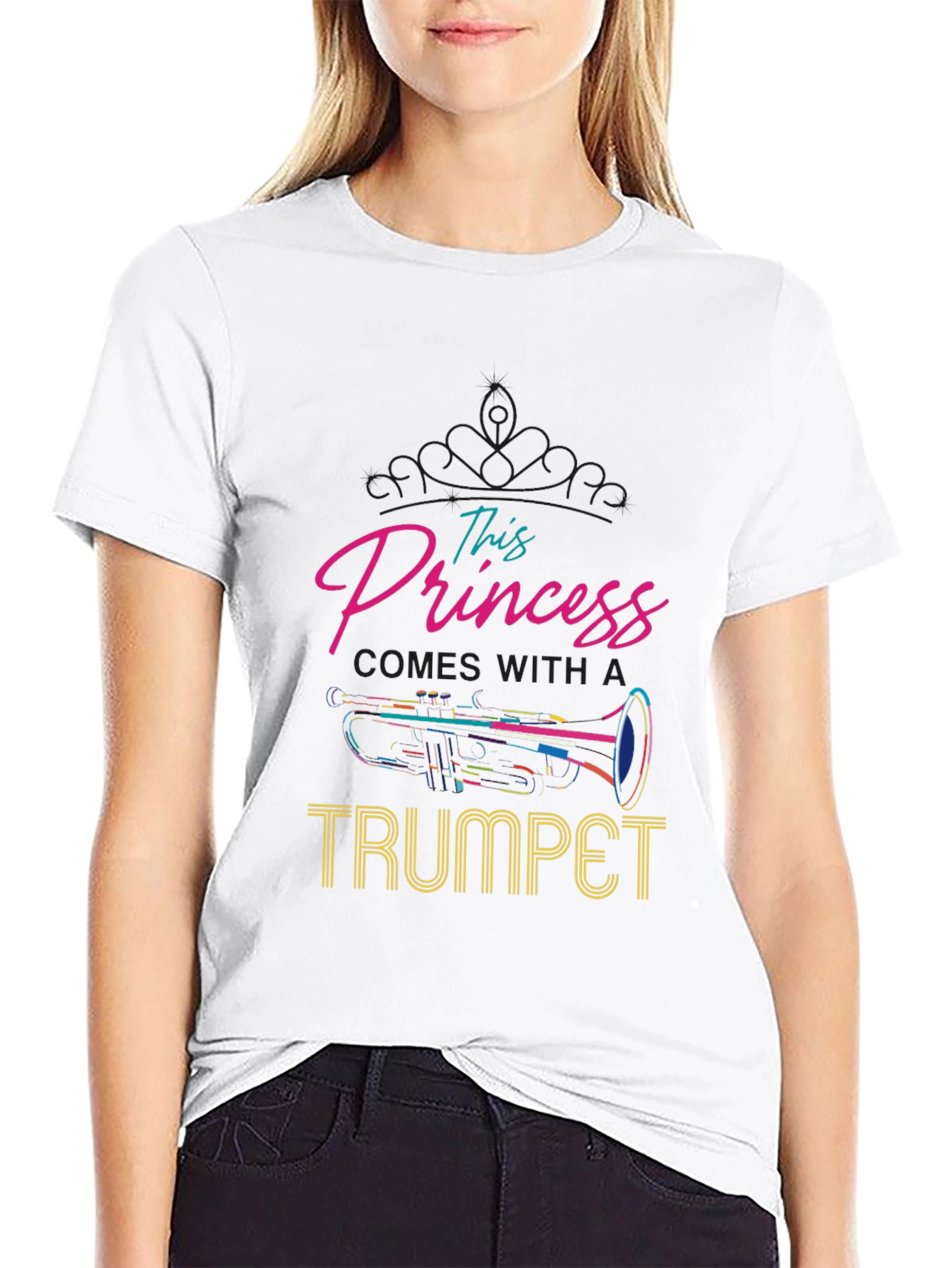 This Princess Comes With A Trumpet Black T-Shirt