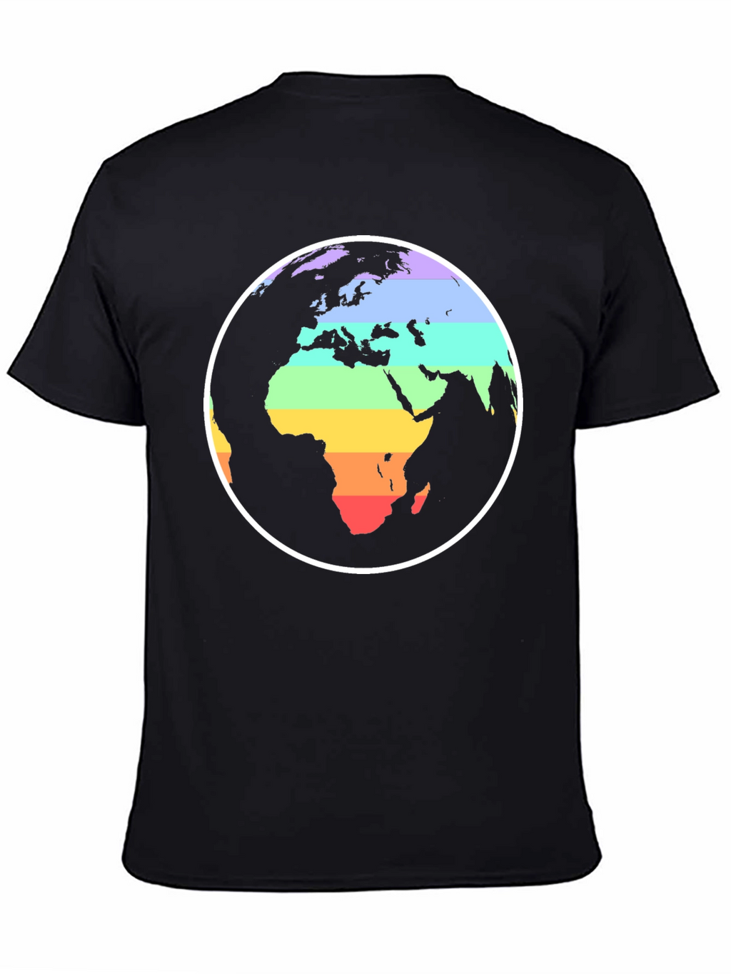 Rainbow Earth Graphic Black T-Shirt