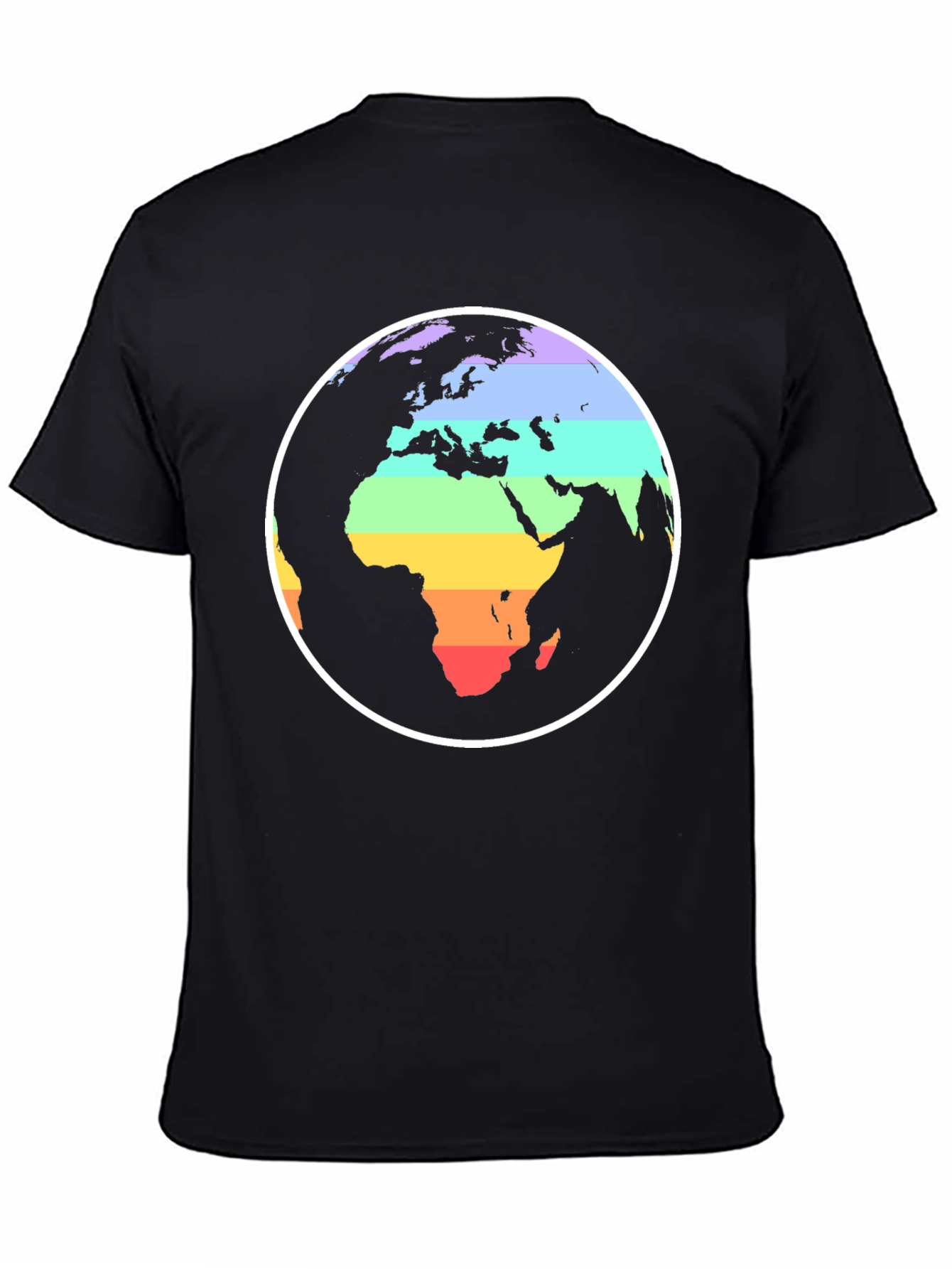 Rainbow Earth Graphic Black T-Shirt