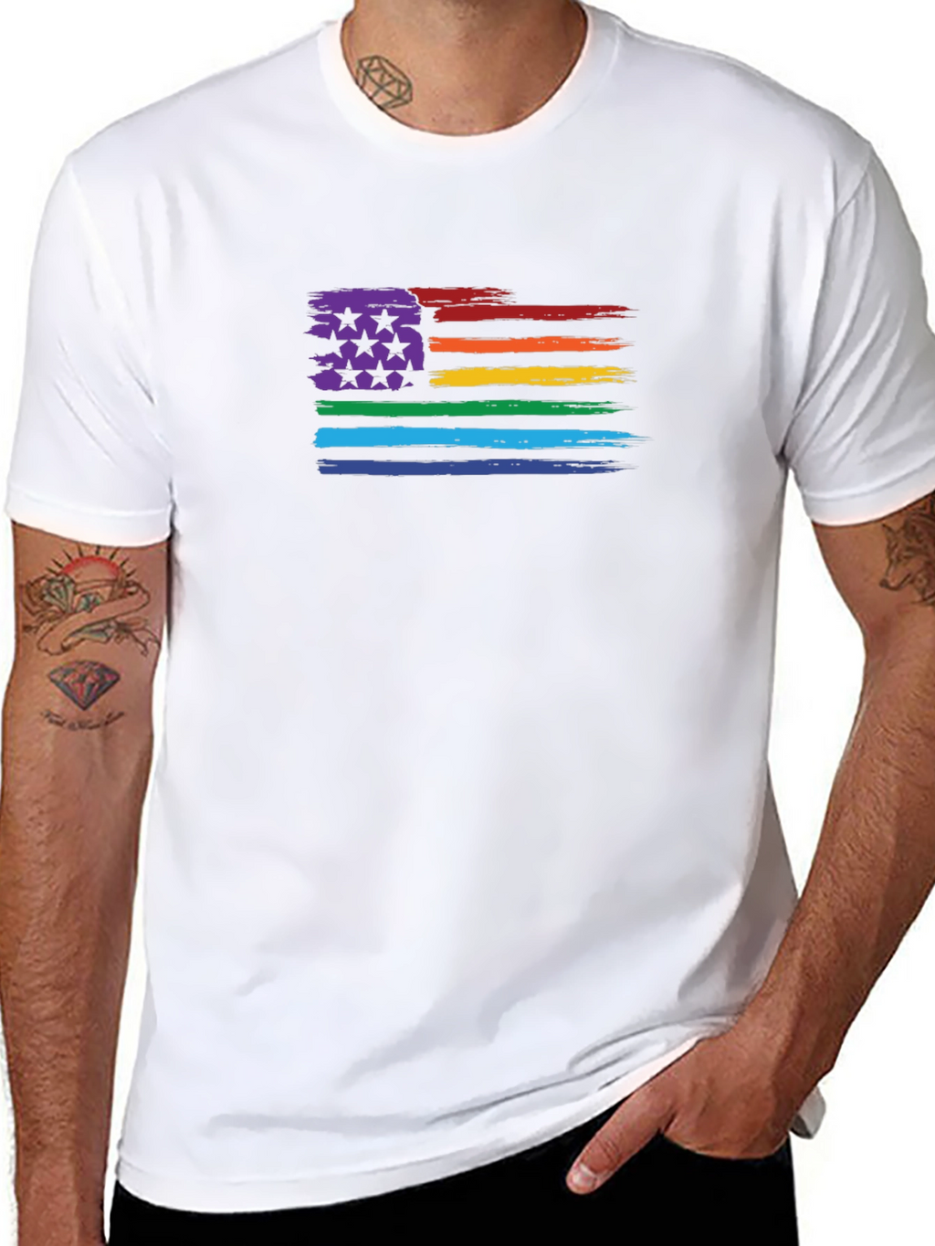 LGBT Pride Flag T-Shirt - Unisex Black Tee