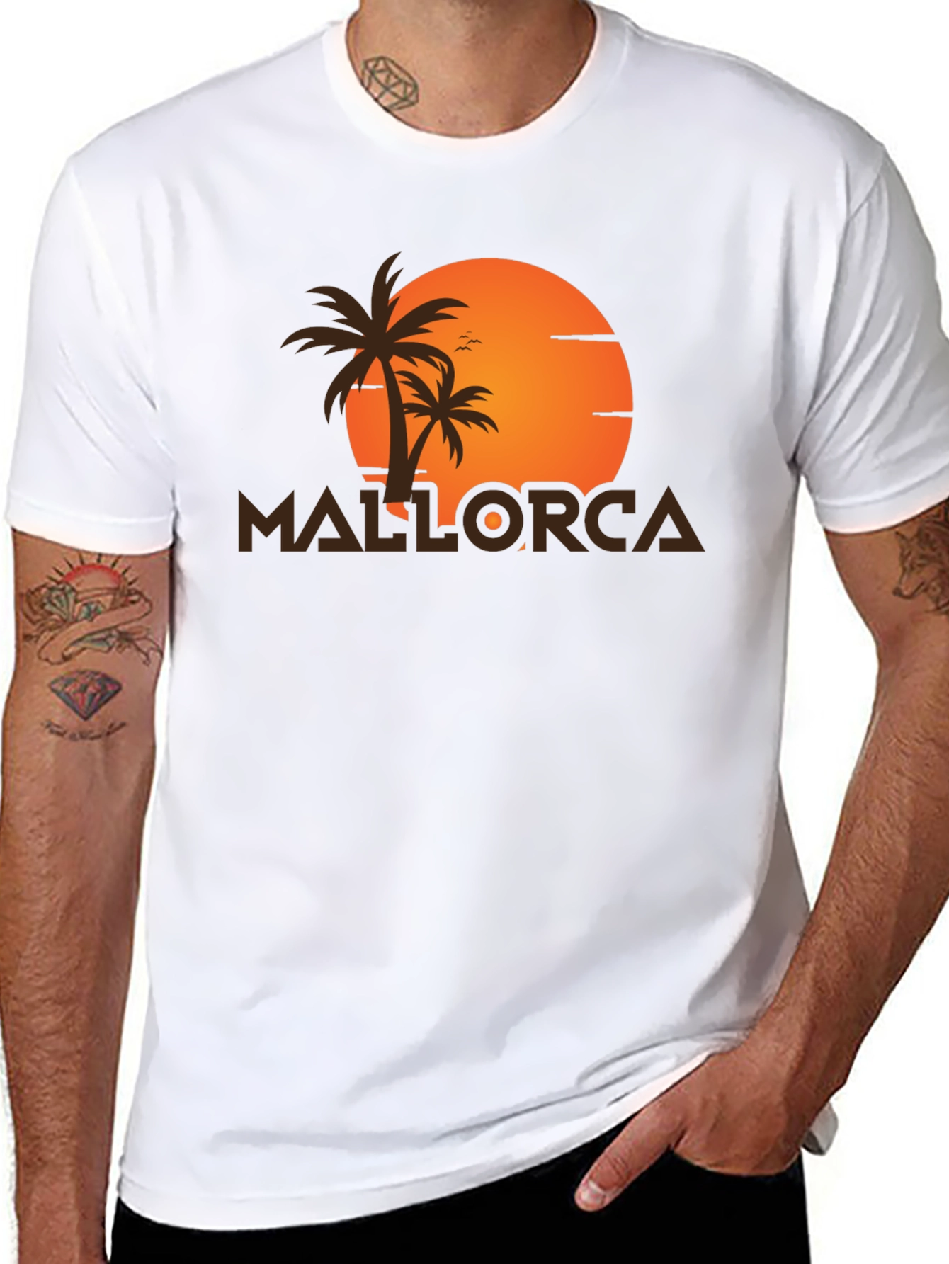 Mallorca Sunset Graphic T-Shirt - Tropical Vacation Tee