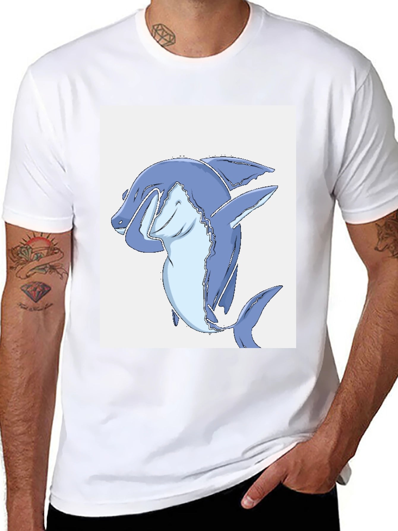 Dabbing Shark Black T-Shirt